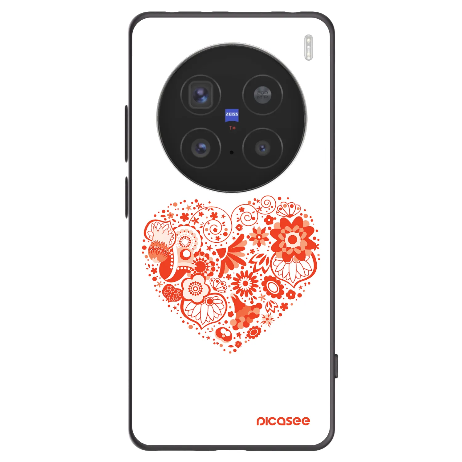 Picasee Vivo X200 Pro Hülle - Schwarzes Silikon - Großes Herz