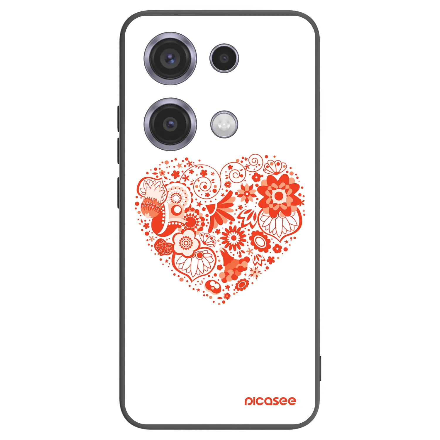 Picasee Xiaomi Redmi Note 14S Hülle - Schwarzes Silikon - Großes Herz