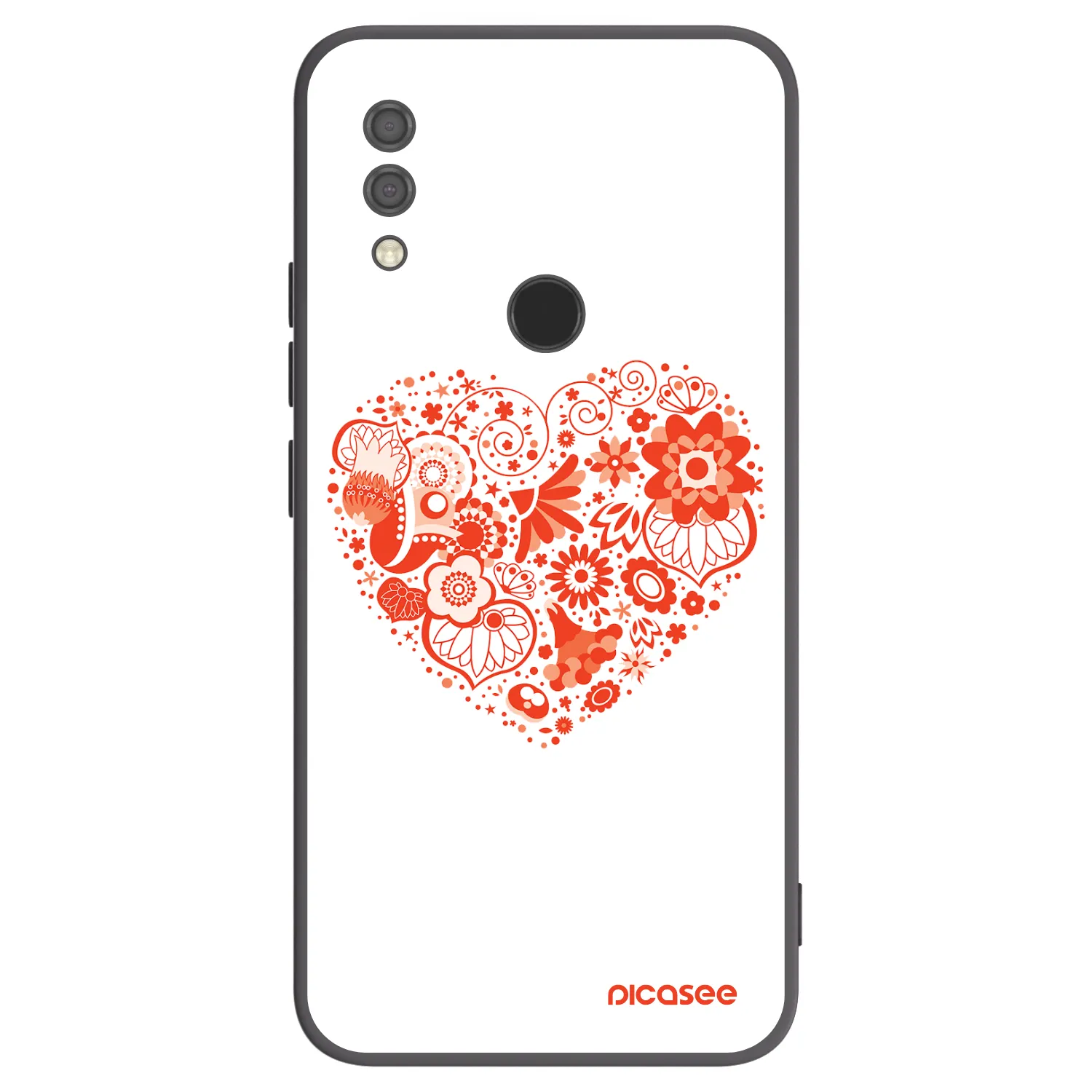 Picasee Xiaomi Redmi 7 Hülle - Schwarzes Silikon - Großes Herz