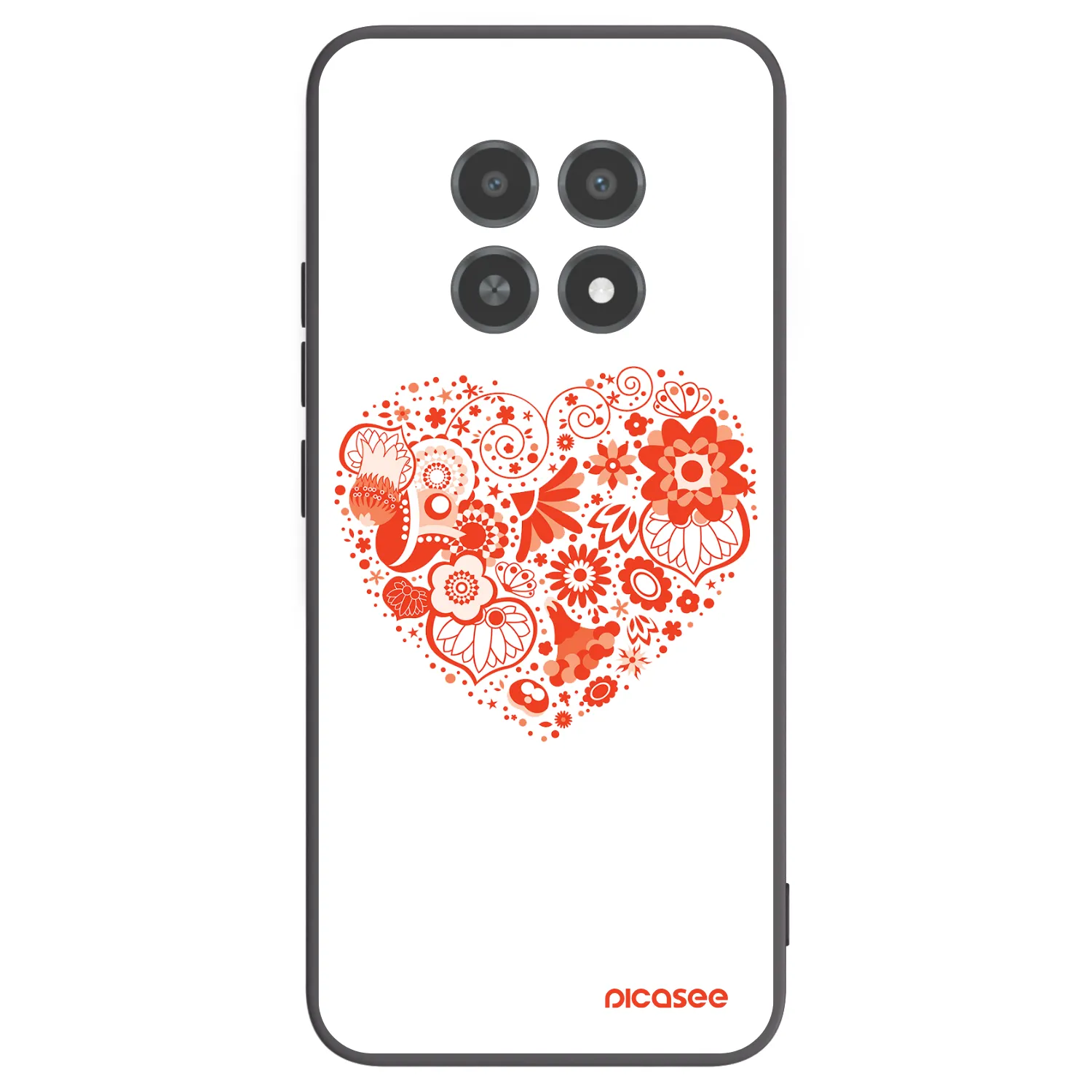 Picasee Realme 12X Hülle - Schwarzes Silikon - Großes Herz