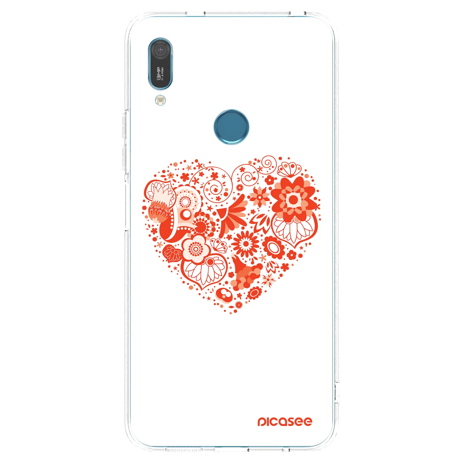 Picasee Huawei Y6 2019 Hülle - Transparentes Silikon - Großes Herz