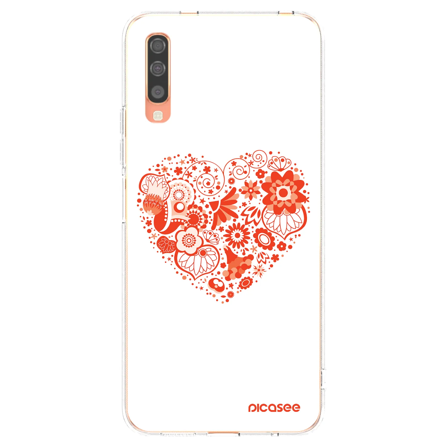 Picasee Samsung Galaxy A70 A705F Hülle - Transparentes Silikon - Großes Herz