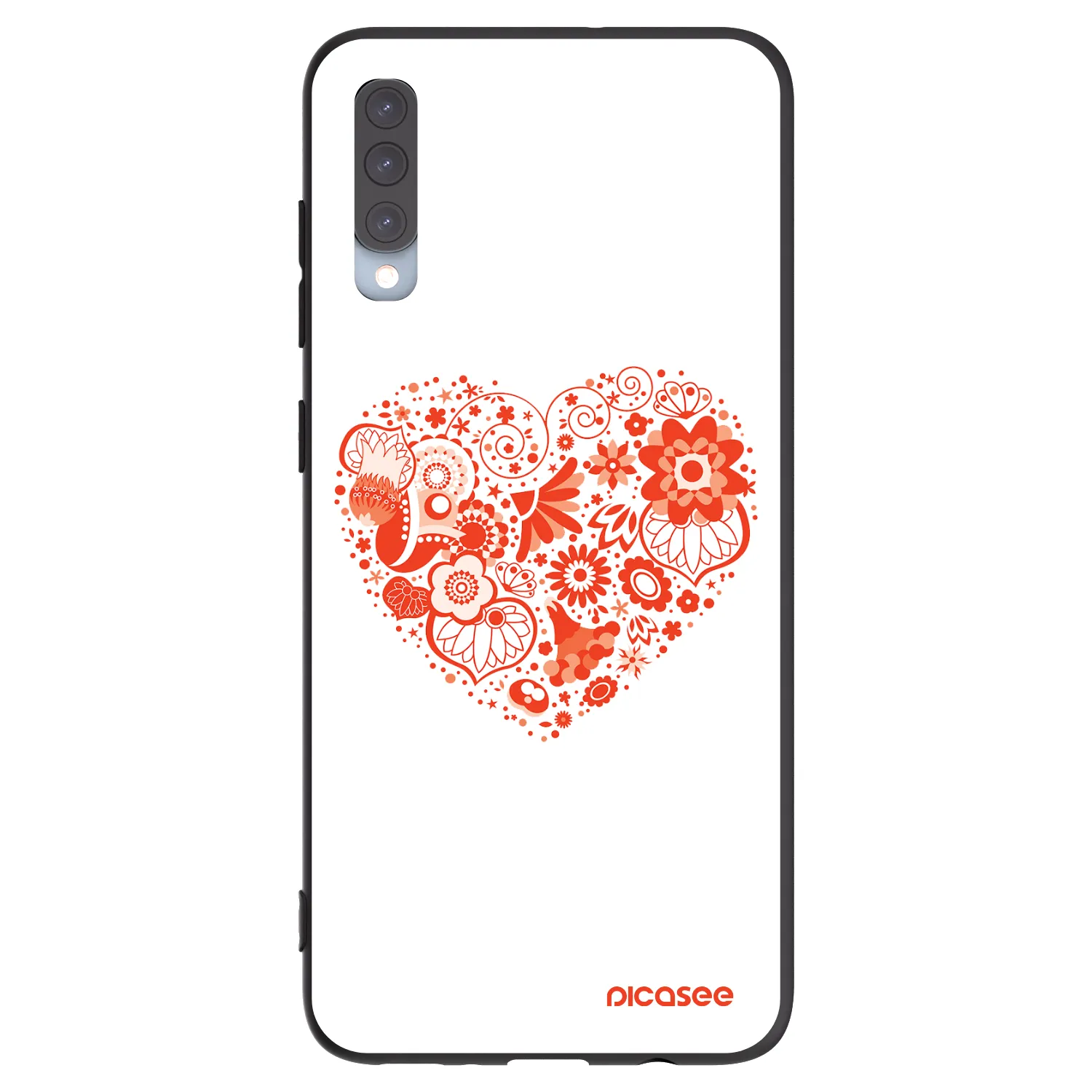 Picasee Samsung Galaxy A70 A705F Hülle - Schwarzes Silikon - Großes Herz