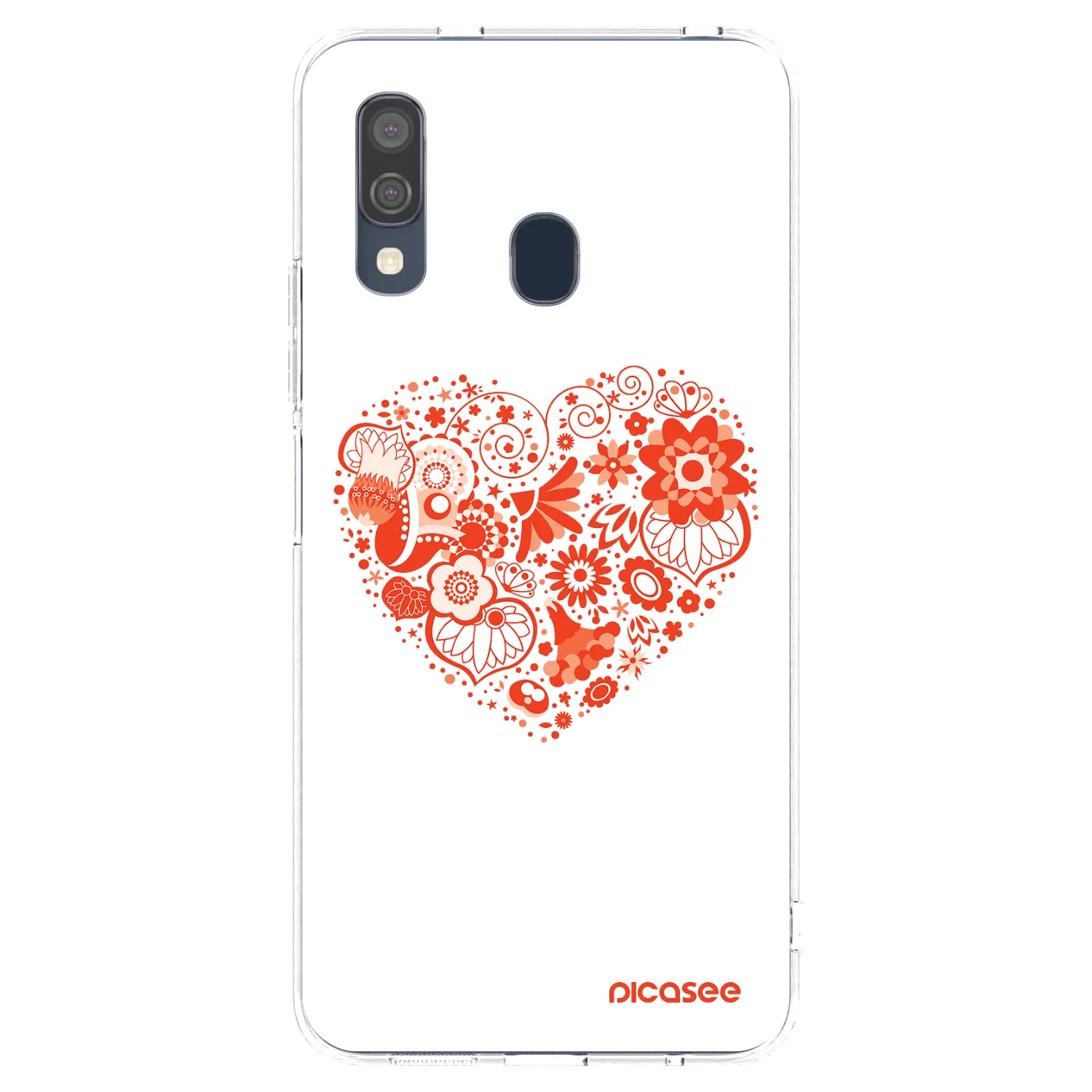 Picasee Samsung Galaxy A40 A405F Hülle - Transparentes Silikon - Großes Herz