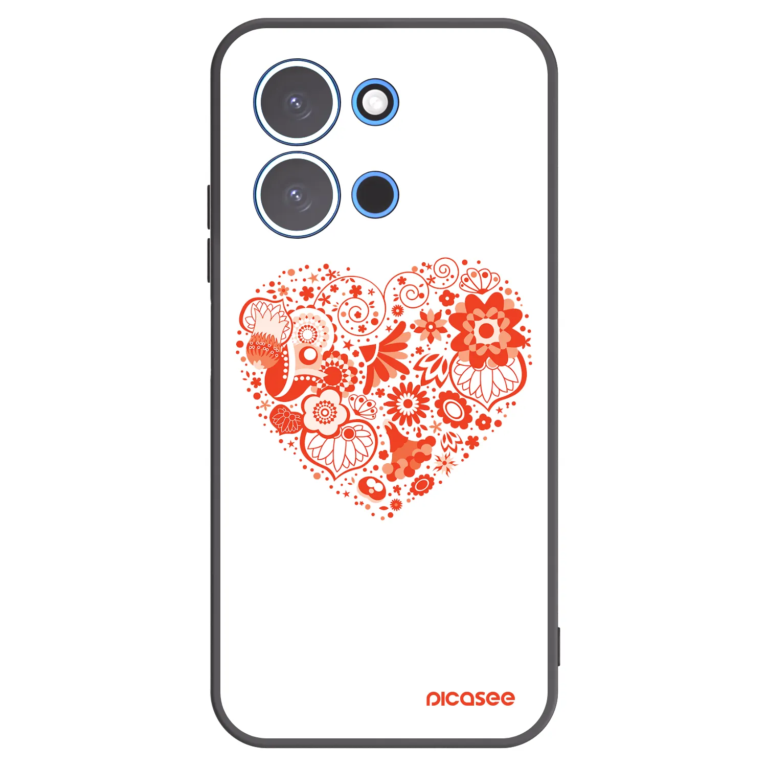 Picasee Xiaomi Redmi 15C 4G Hülle - Schwarzes Silikon - Großes Herz
