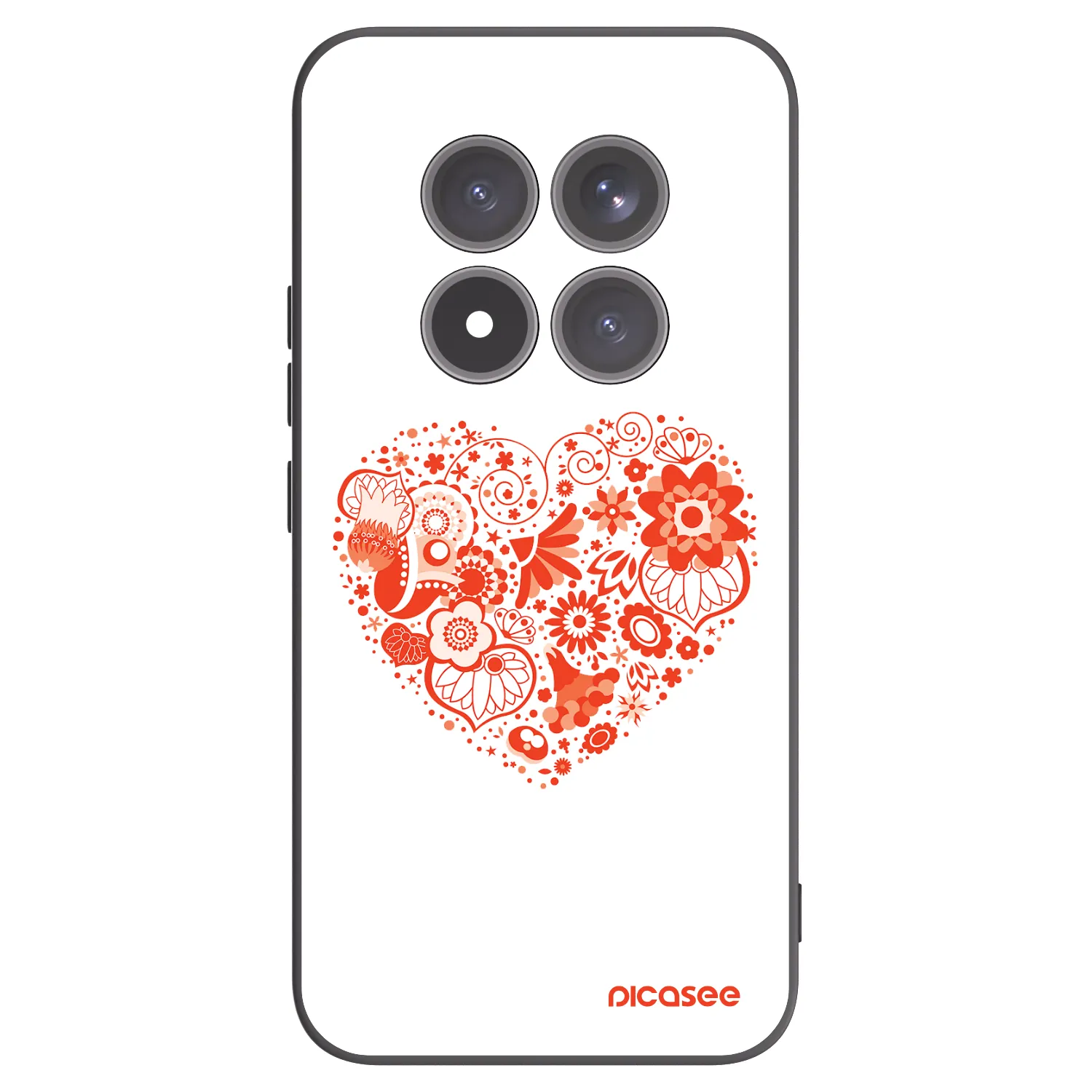 Picasee Xiaomi Redmi Note 15 Pro+ Hülle - Schwarzes Silikon - Großes Herz