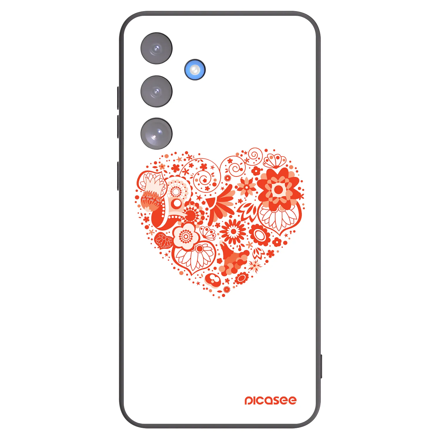 Picasee Samsung Galaxy S25 FE 5G Hülle - Schwarzes Silikon - Großes Herz