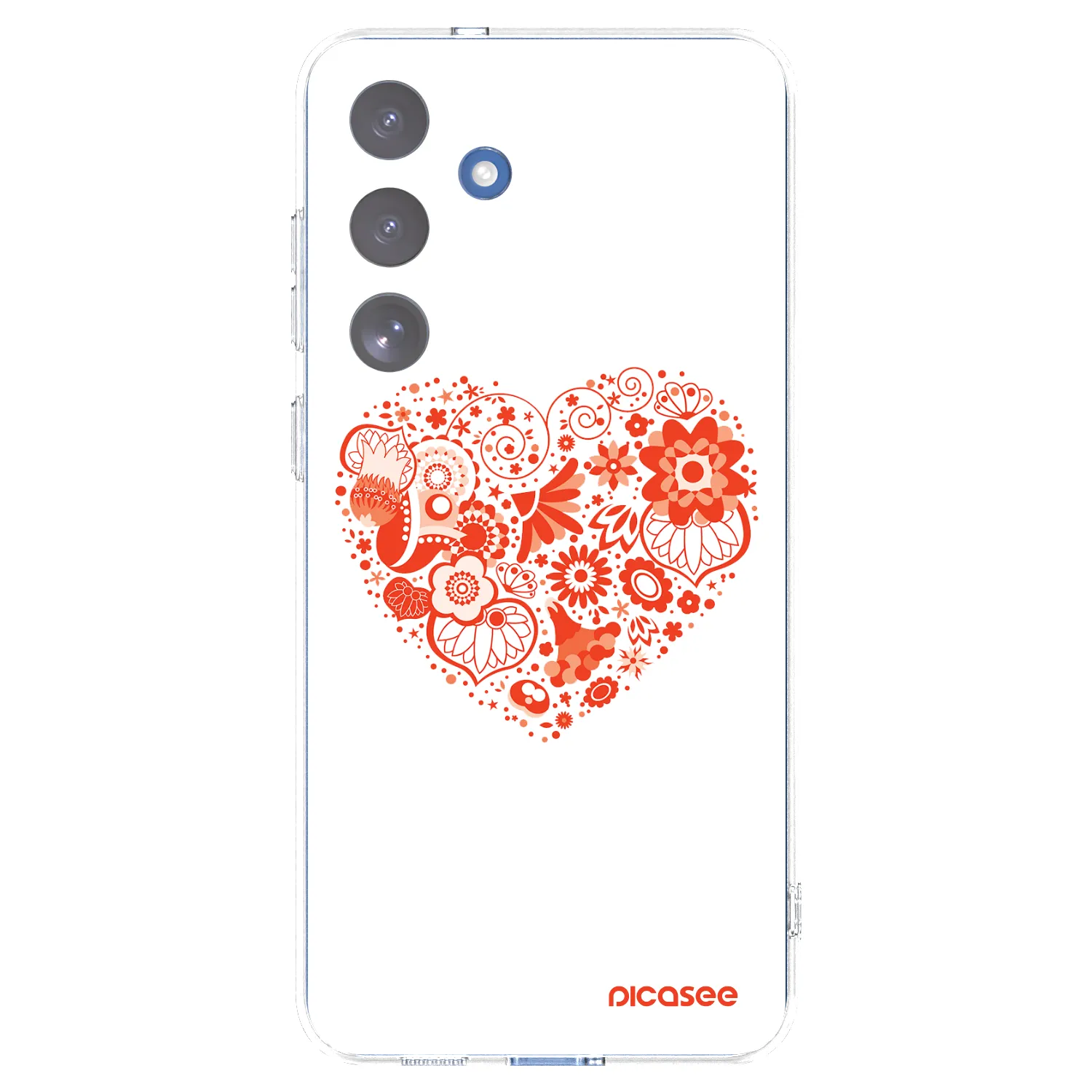 Picasee Samsung Galaxy S25 FE 5G Hülle - Transparentes Silikon - Großes Herz