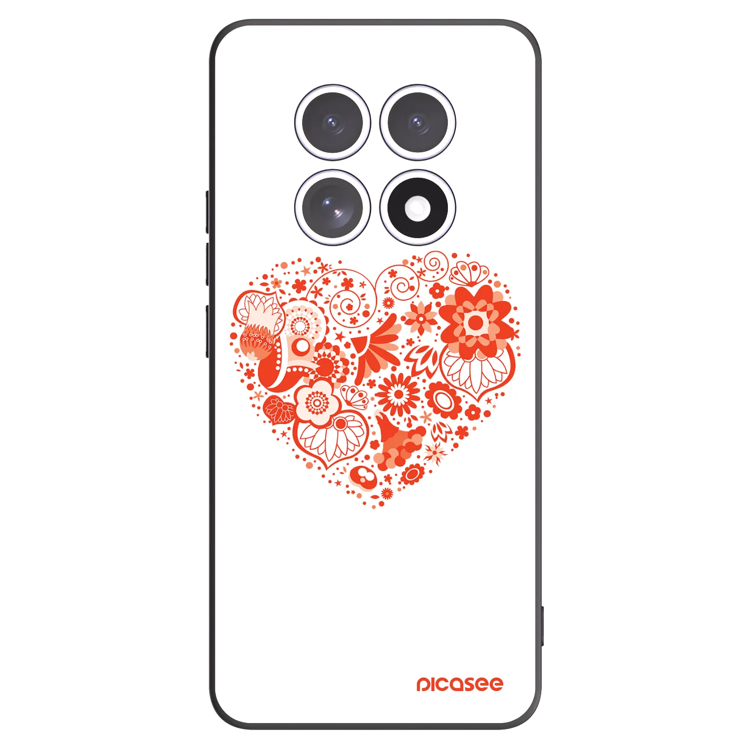 Picasee Xiaomi Redmi Note 15 Hülle - Schwarzes Silikon - Großes Herz