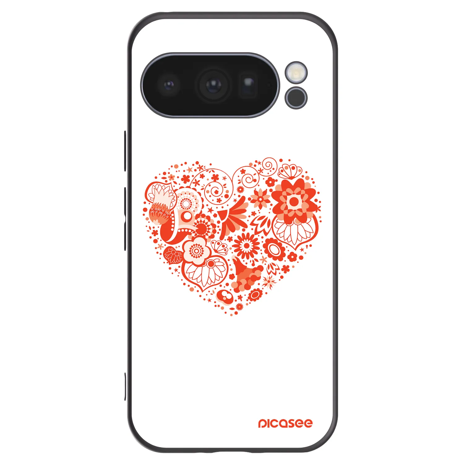 Picasee Google Pixel 10 Pro Hülle - Schwarzes Silikon - Großes Herz