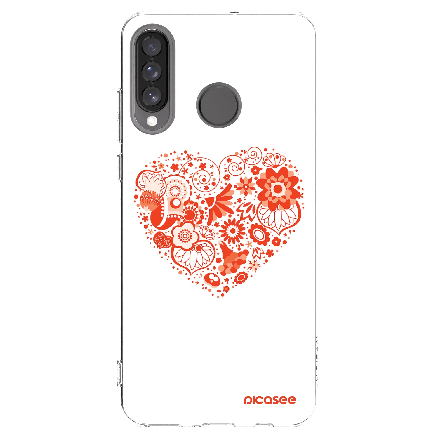 Picasee Huawei P30 Lite Hülle - Transparentes Silikon - Großes Herz