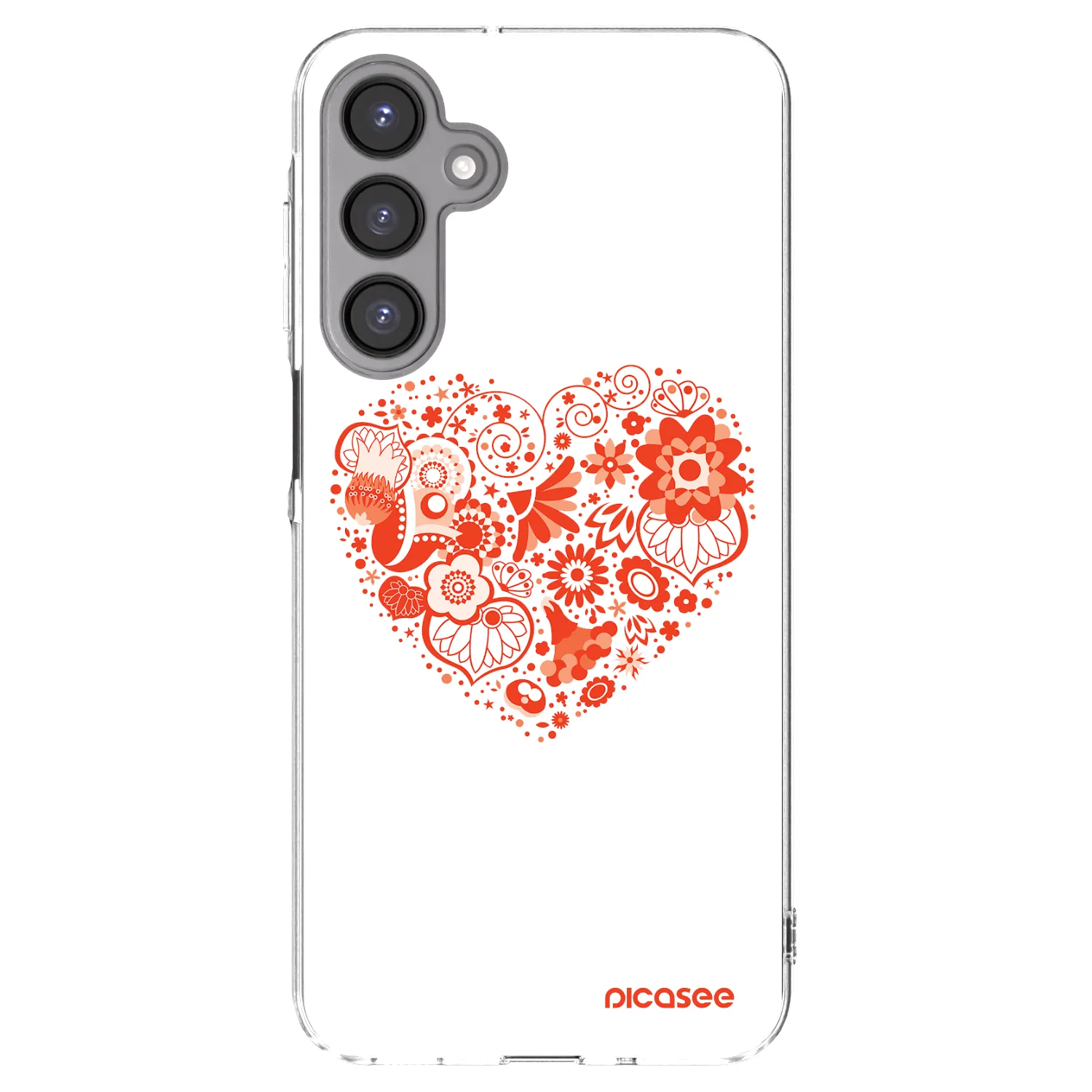Picasee Samsung Galaxy A16 4G Hülle - Transparentes Silikon - Großes Herz