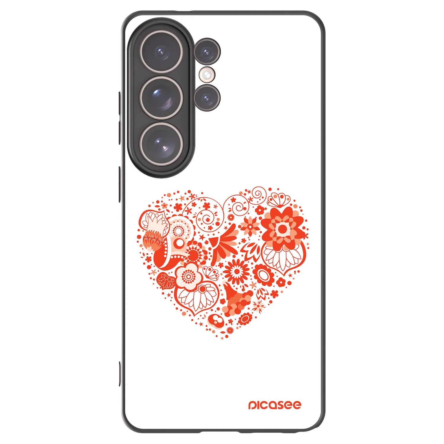 Picasee Samsung Galaxy S26 Ultra Hülle - Schwarzes Silikon - Großes Herz
