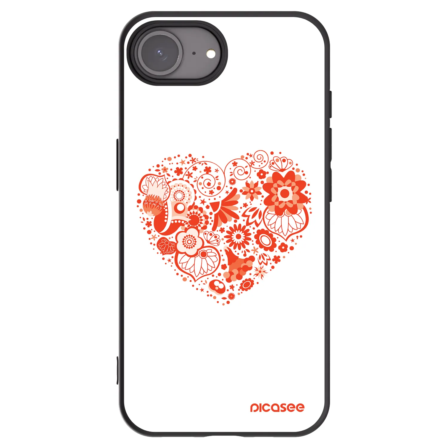 Picasee Apple iPhone 17e Hülle - Schwarzes Silikon - Großes Herz