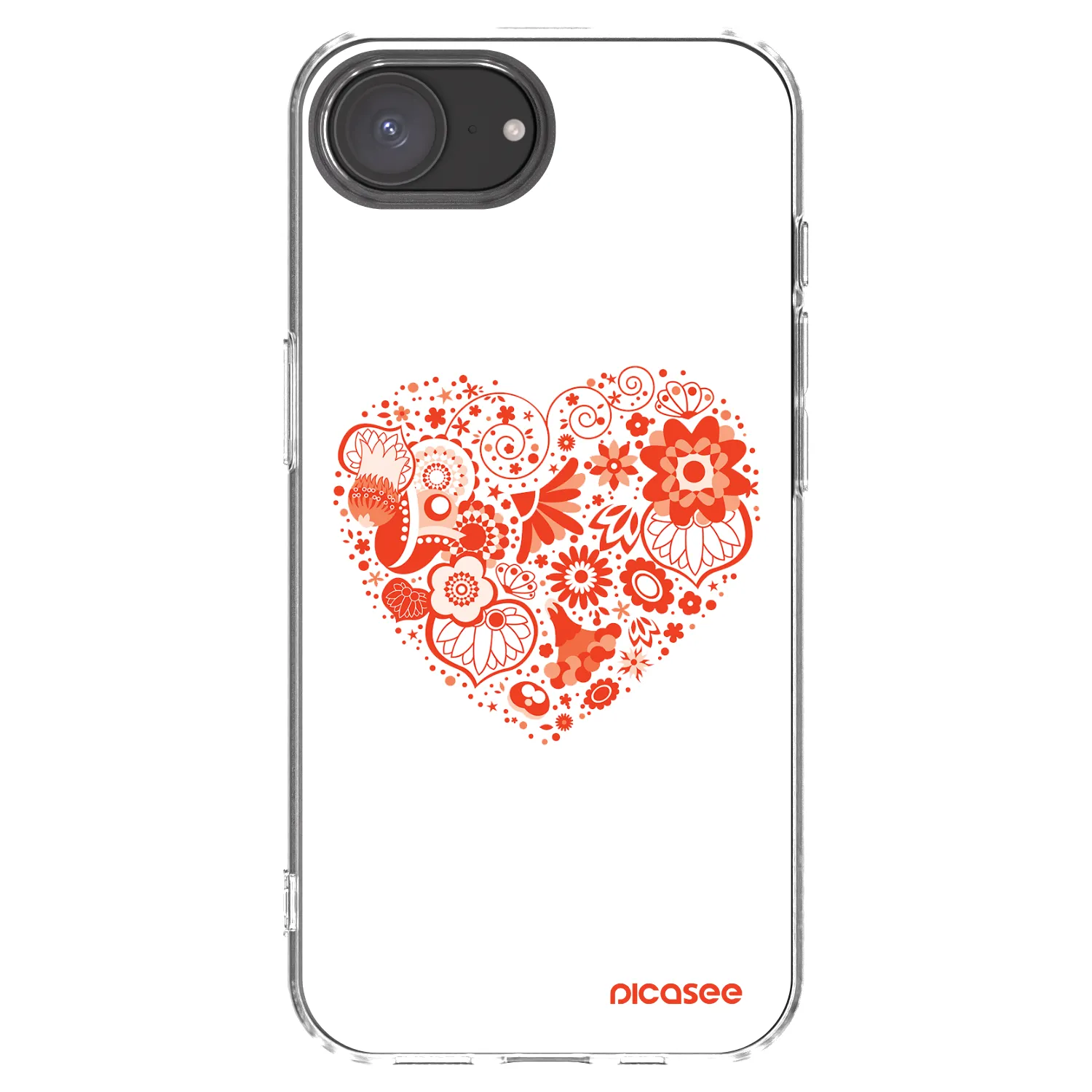 Picasee Apple iPhone 17e Hülle - Transparentes Silikon - Großes Herz