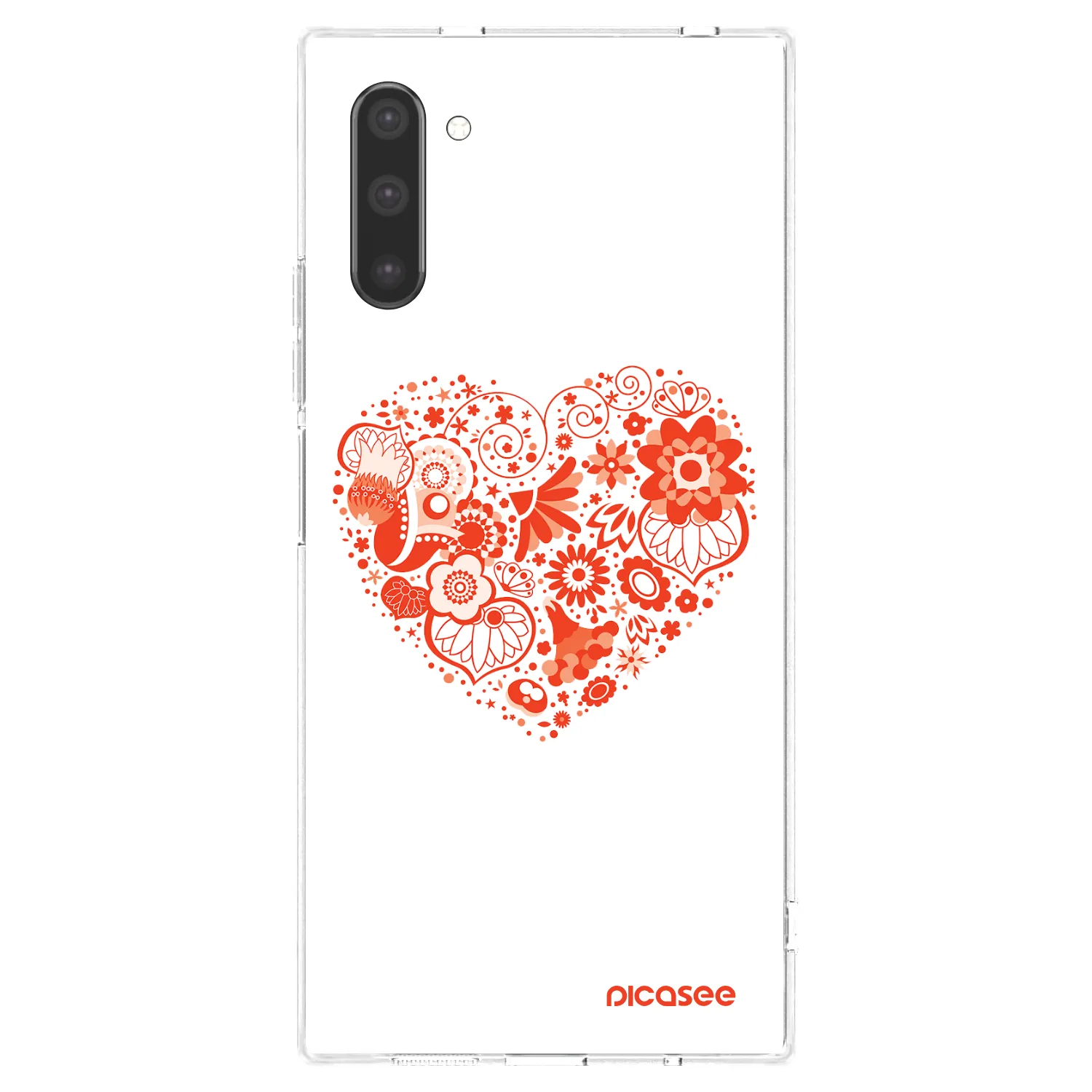 Picasee Samsung Galaxy Note 10 N970F Hülle - Transparentes Silikon - Großes Herz