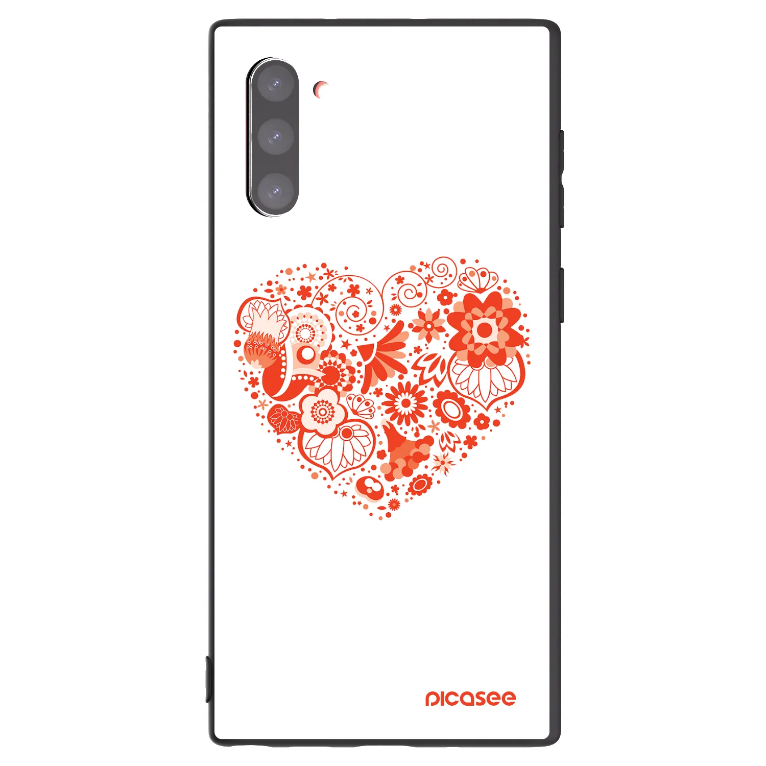 Picasee Samsung Galaxy Note 10 N970F Hülle - Schwarzes Silikon - Großes Herz