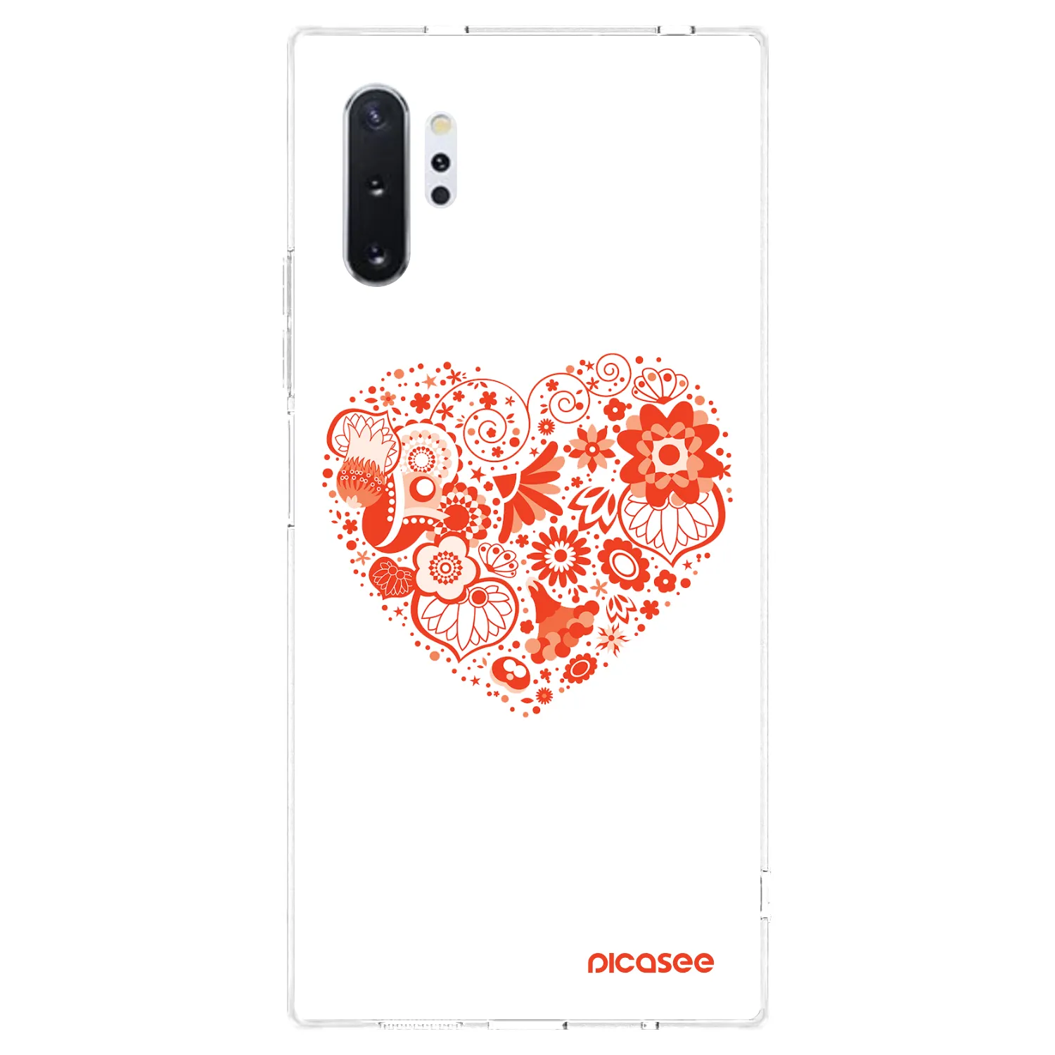 Picasee Samsung Galaxy Note 10+ N975F Hülle - Transparentes Silikon - Großes Herz