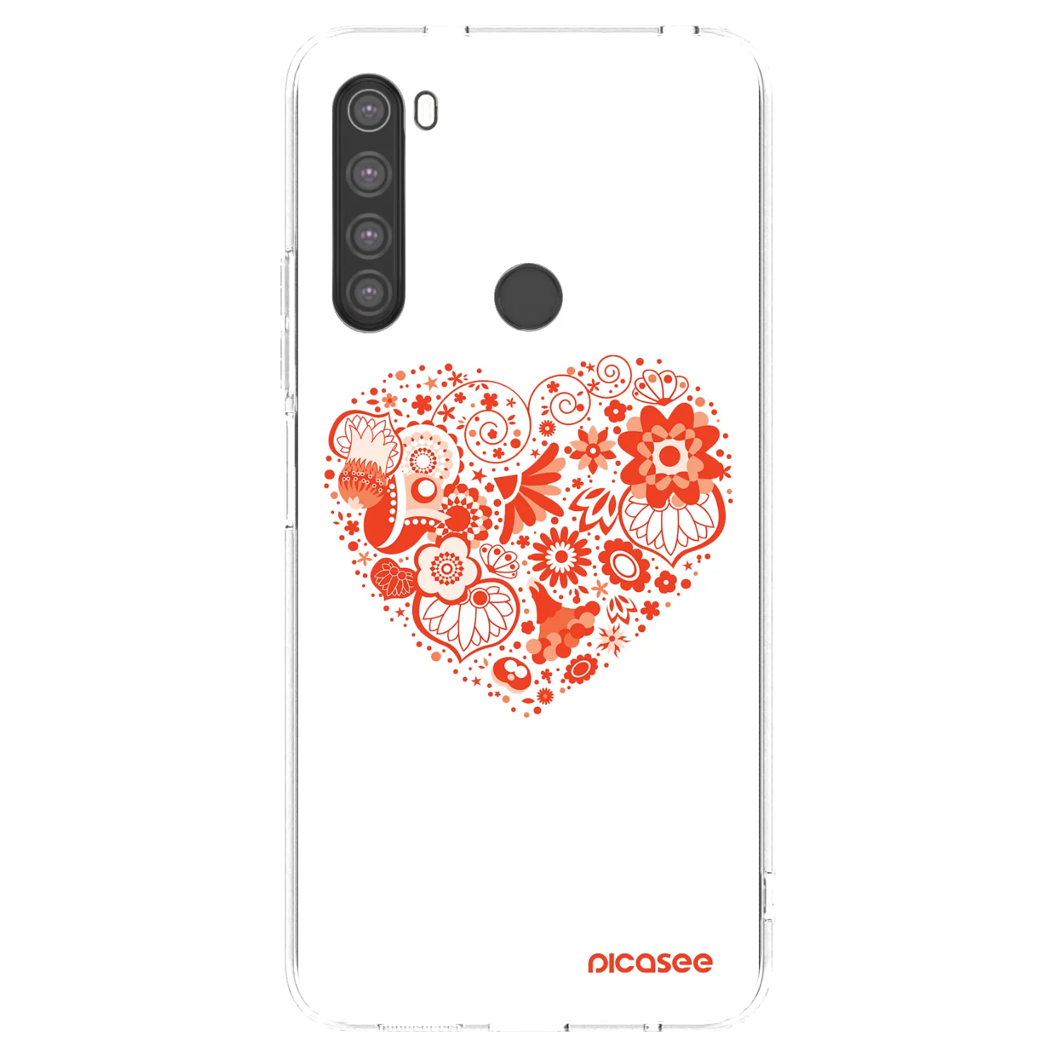 Picasee Xiaomi Redmi Note 8 Hülle - Transparentes Silikon - Großes Herz