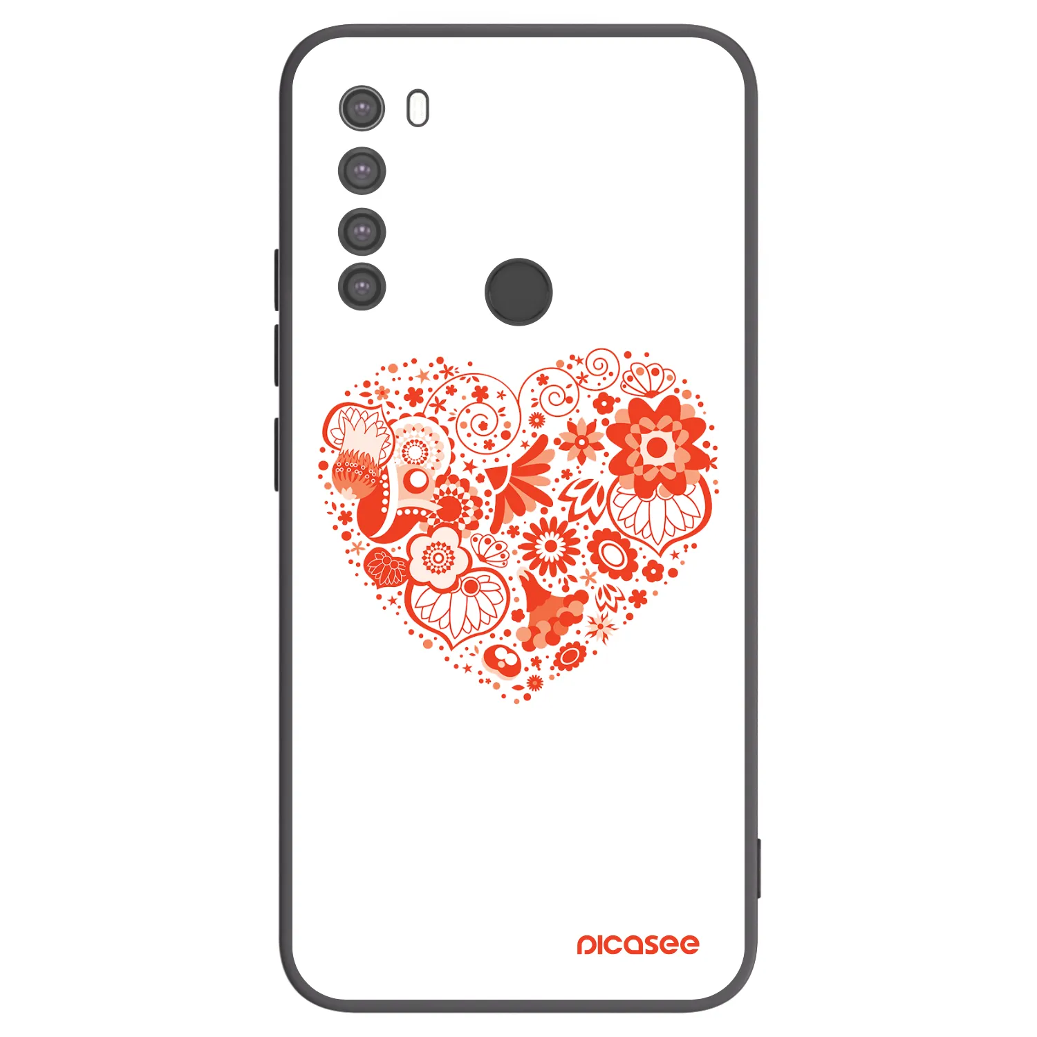 Picasee Xiaomi Redmi Note 8 Hülle - Schwarzes Silikon - Großes Herz