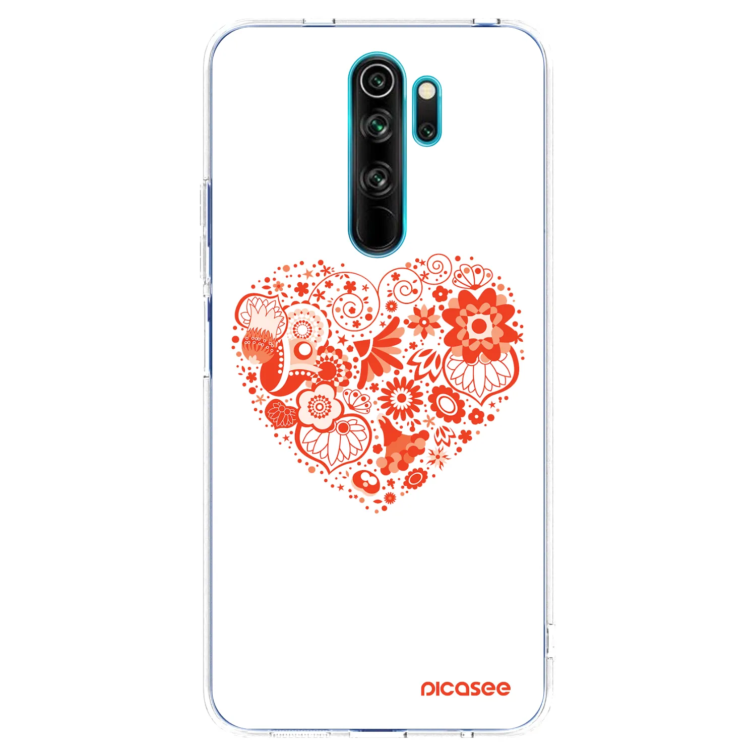 Picasee Xiaomi Redmi Note 8 Pro Hülle - Transparentes Silikon - Großes Herz