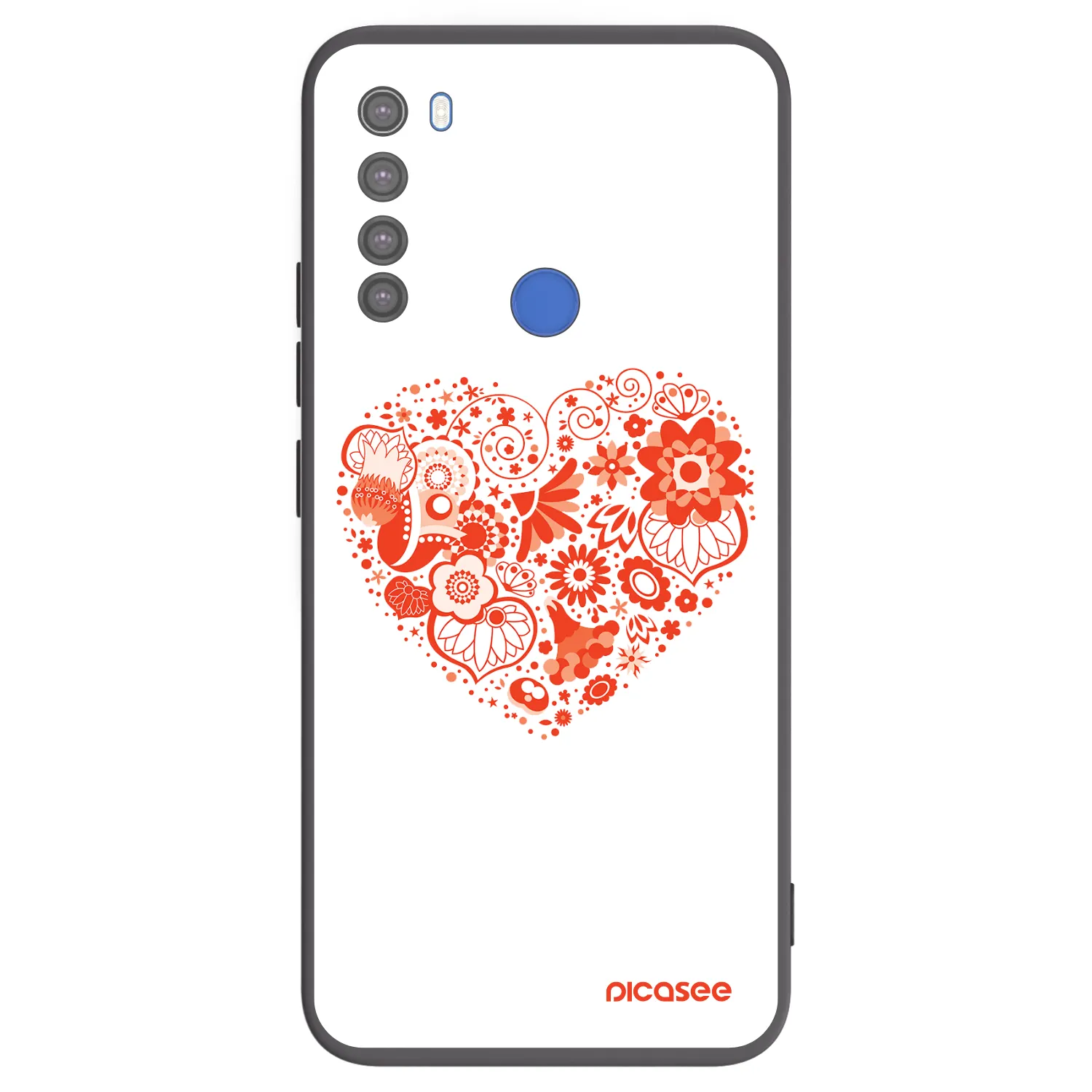 Picasee Xiaomi Redmi Note 8T Hülle - Schwarzes Silikon - Großes Herz