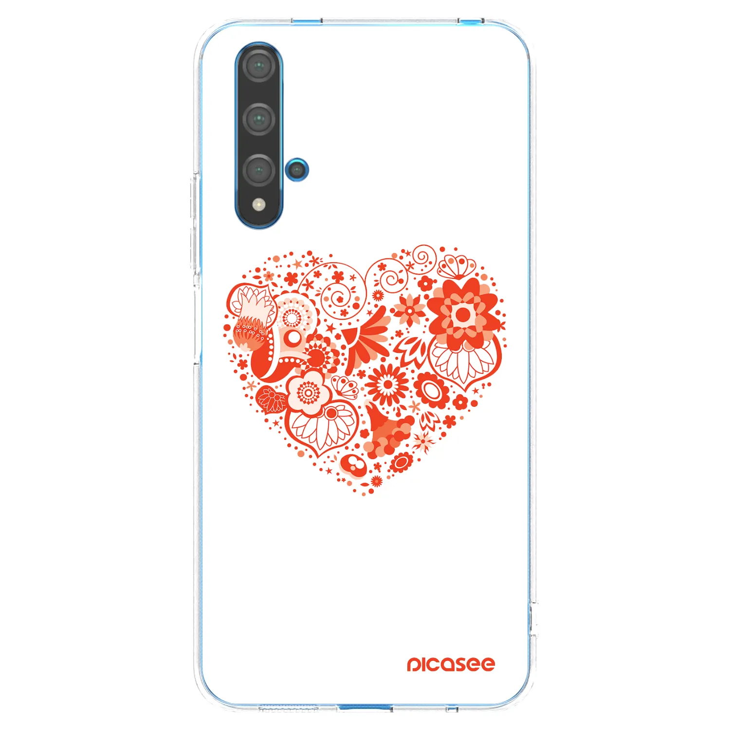 Picasee Huawei Nova 5T Hülle - Transparentes Silikon - Großes Herz