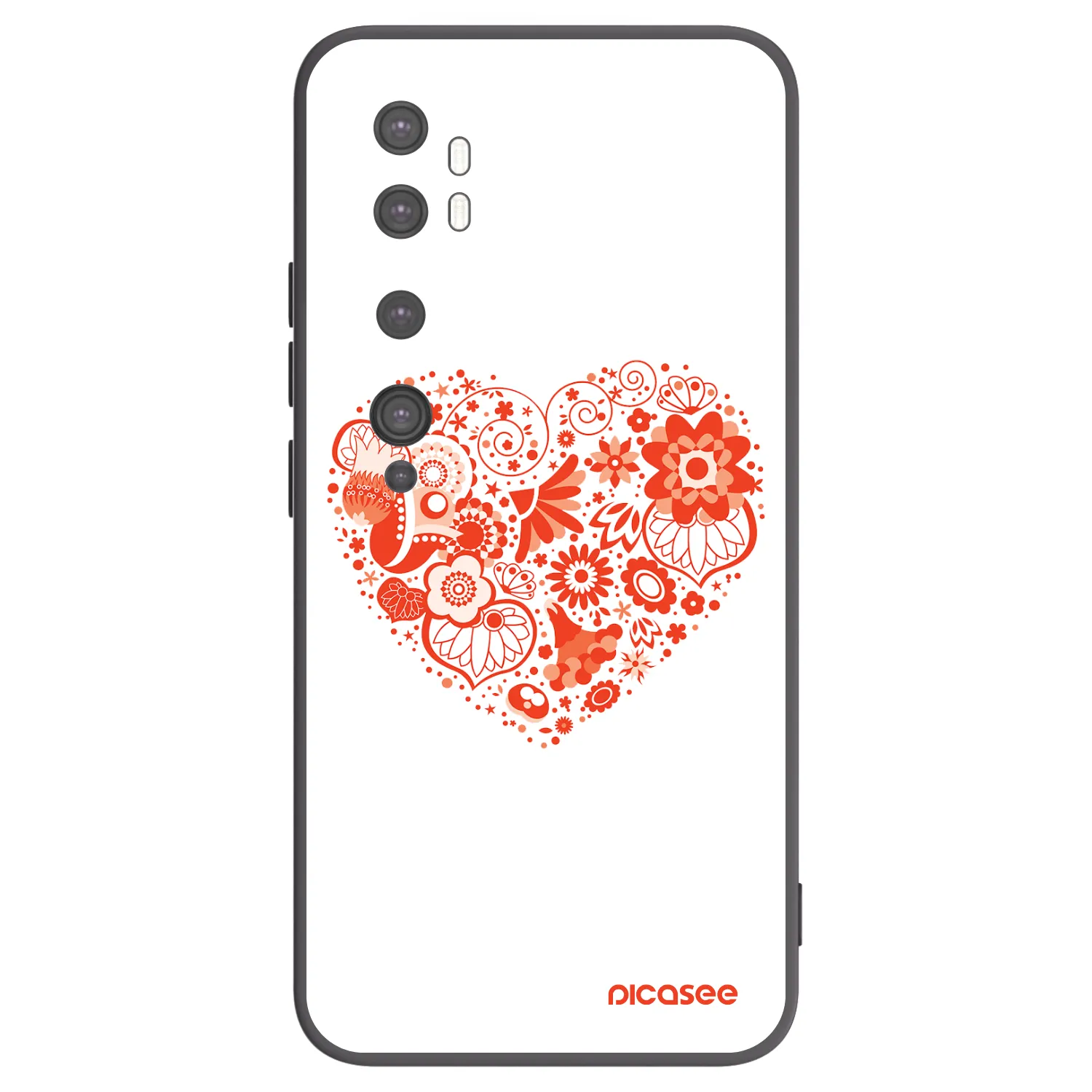 Picasee Xiaomi Mi Note 10 (Pro) Hülle - Schwarzes Silikon - Großes Herz