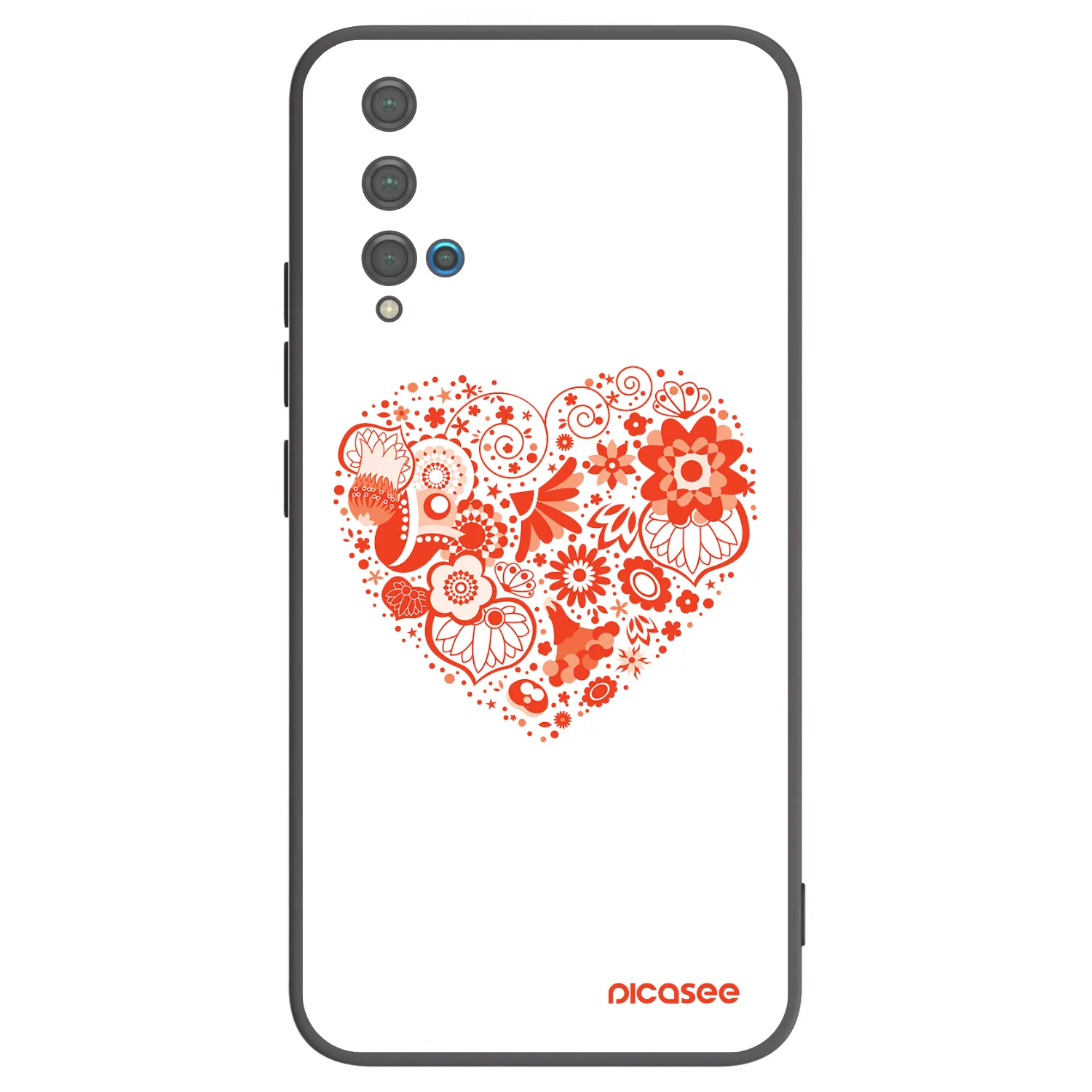 Picasee Huawei Nova 5T Hülle - Schwarzes Silikon - Großes Herz