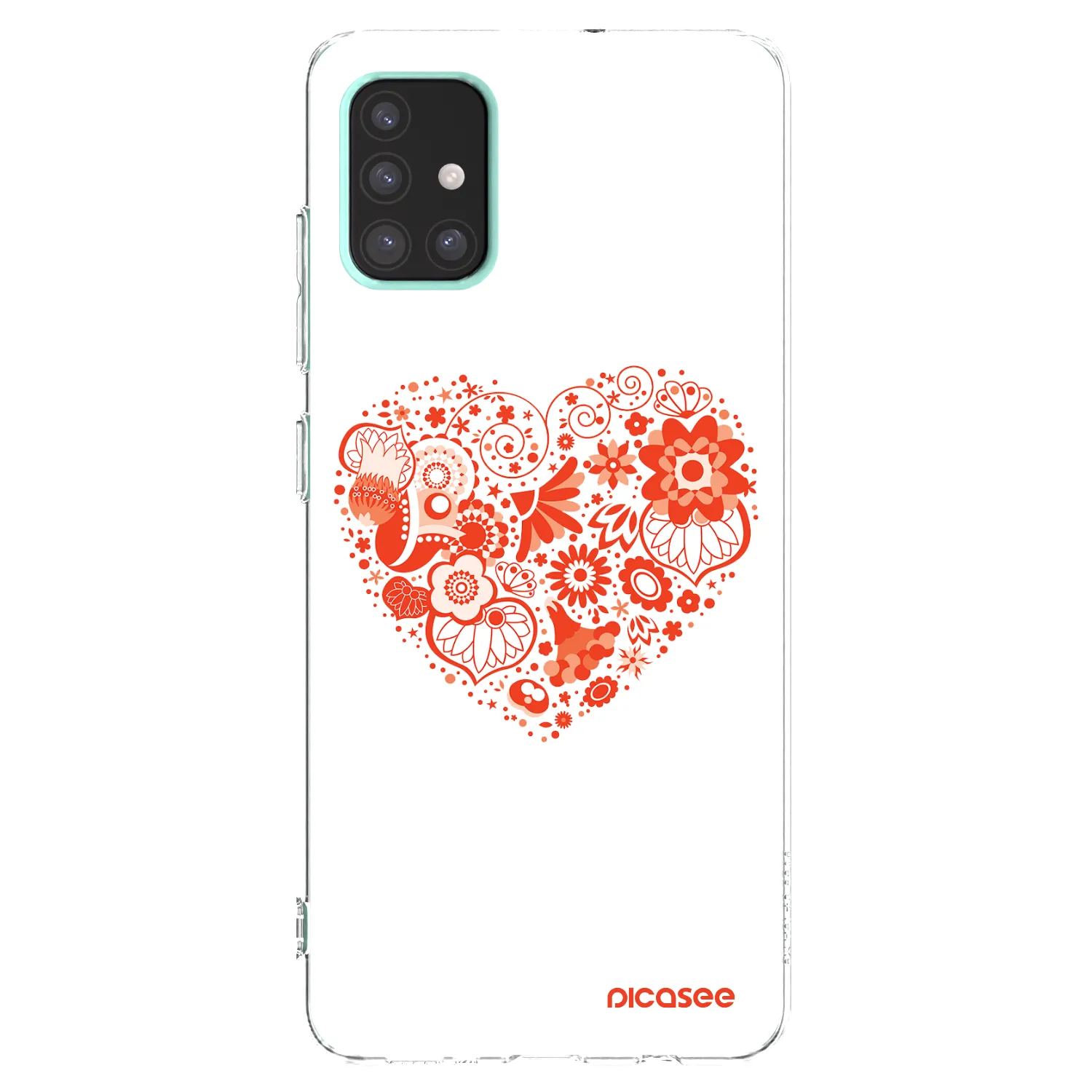 Picasee Samsung Galaxy A51 A515F Hülle - Transparentes Silikon - Großes Herz
