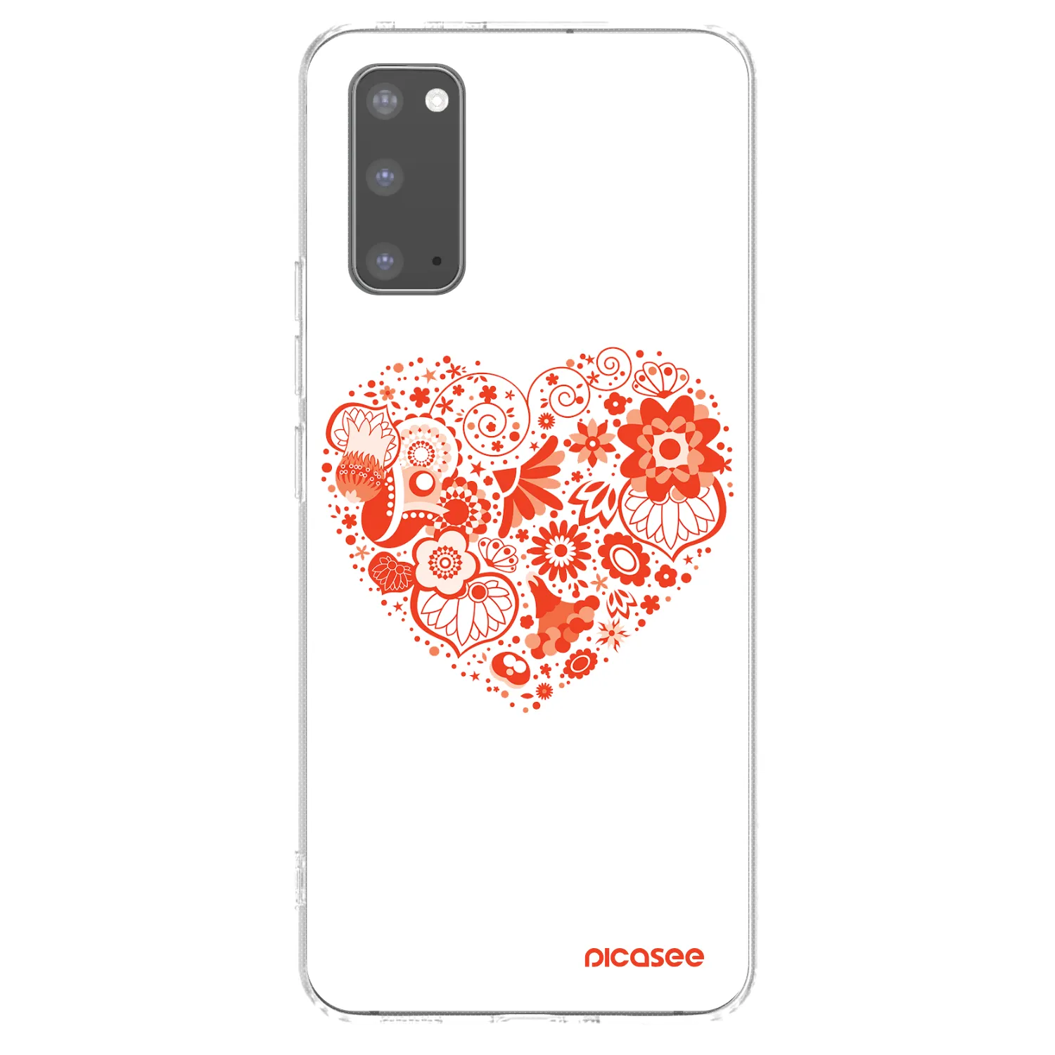 Picasee Samsung Galaxy S20 G980F Hülle - Transparentes Silikon - Großes Herz