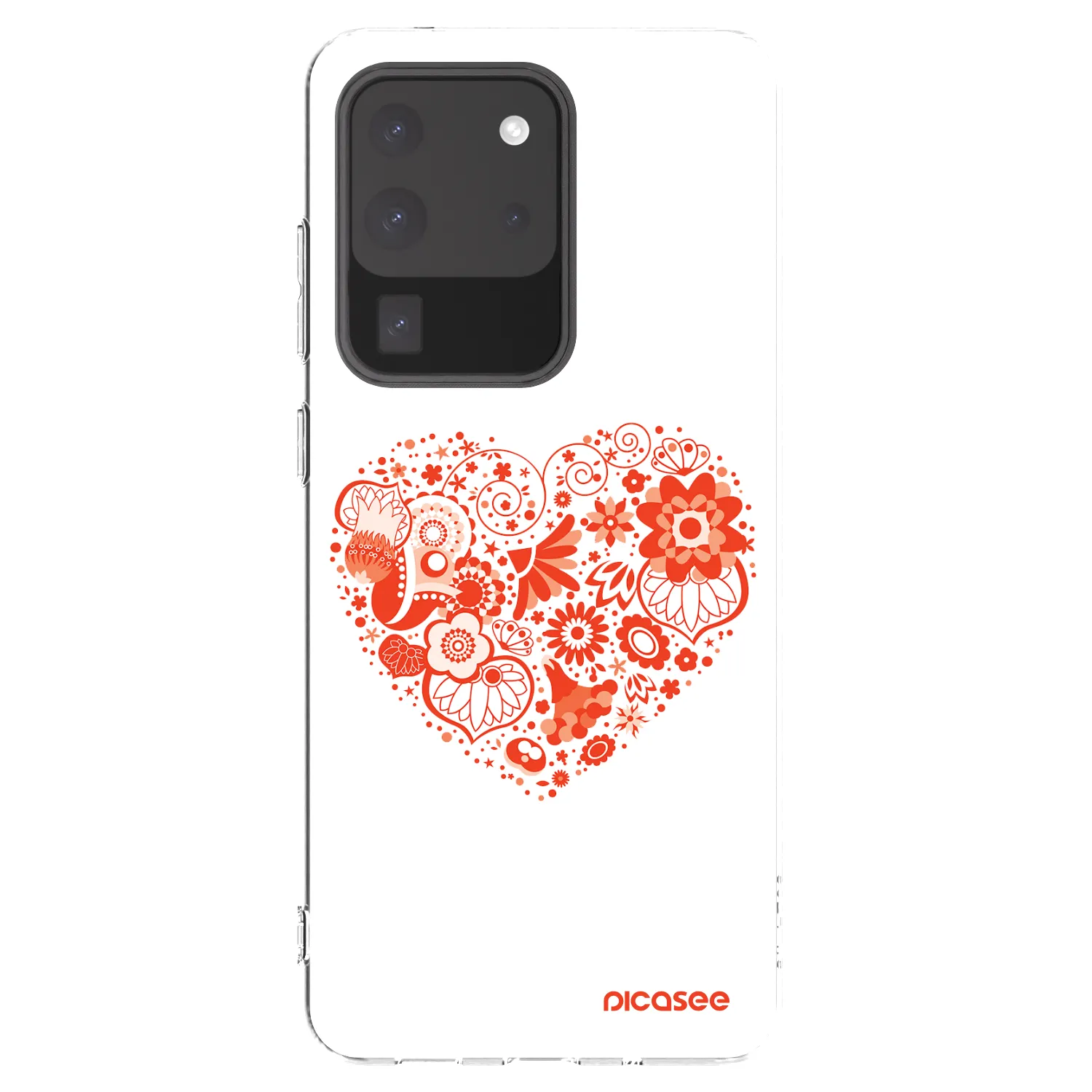 Picasee Samsung Galaxy S20 Ultra 5G G988F Hülle - Transparentes Silikon - Großes Herz