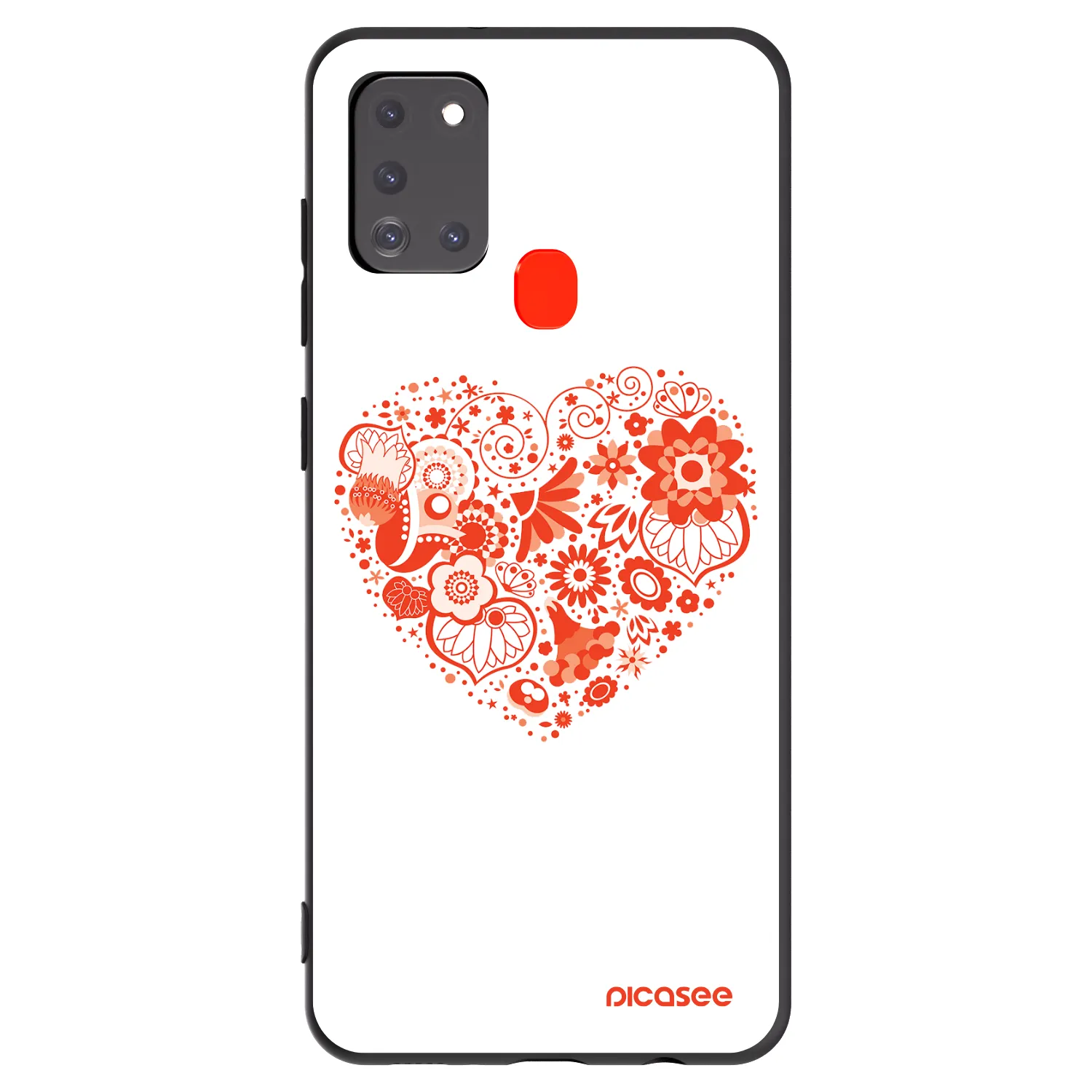 Picasee Samsung Galaxy A21s Hülle - Schwarzes Silikon - Großes Herz