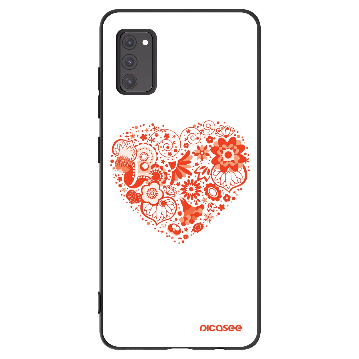 Picasee Samsung Galaxy A41 A415F Hülle - Schwarzes Silikon - Großes Herz