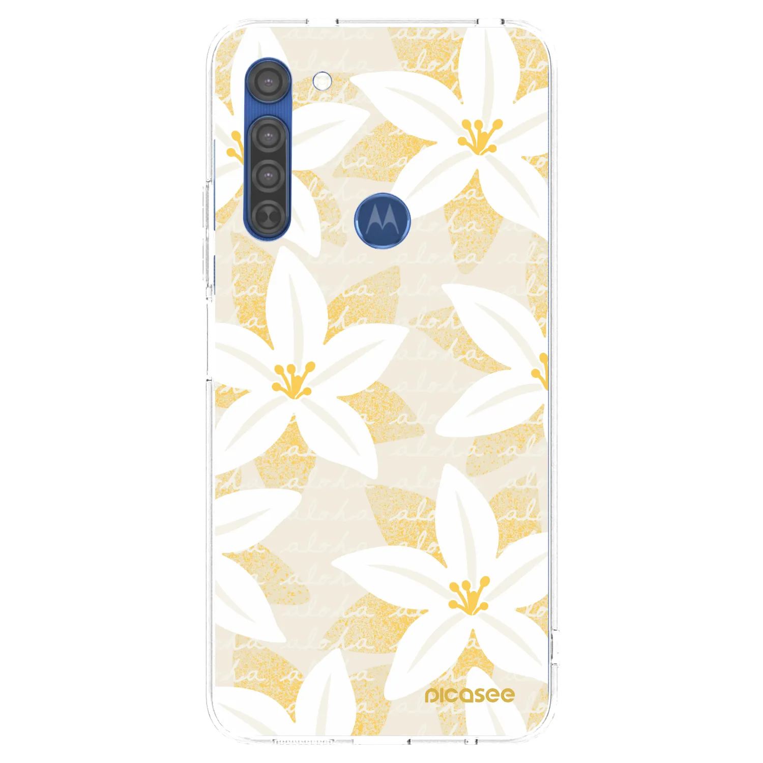 Picasee Motorola Moto G8 Hülle - Transparentes Silikon - Island Leave