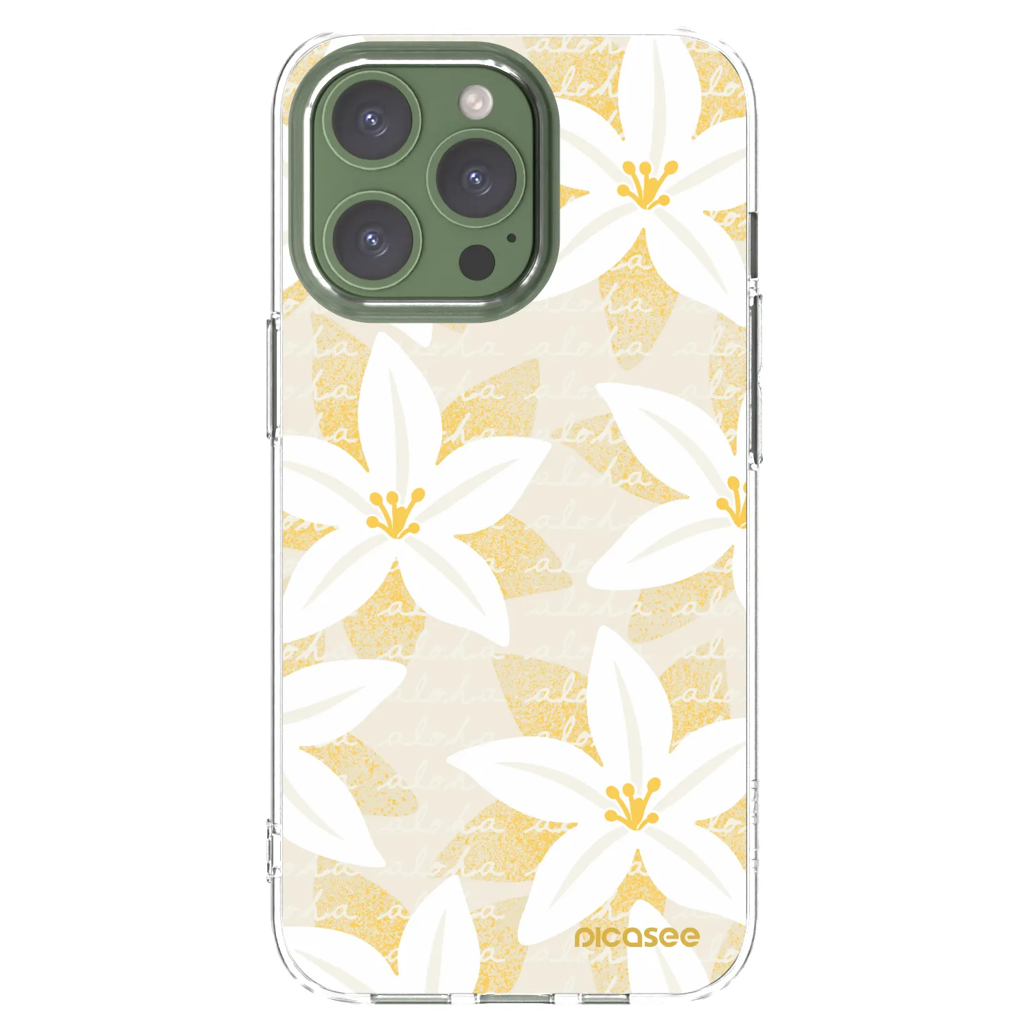 Picasee Apple iPhone 13 Pro Hülle - Transparentes Silikon - Island Leave