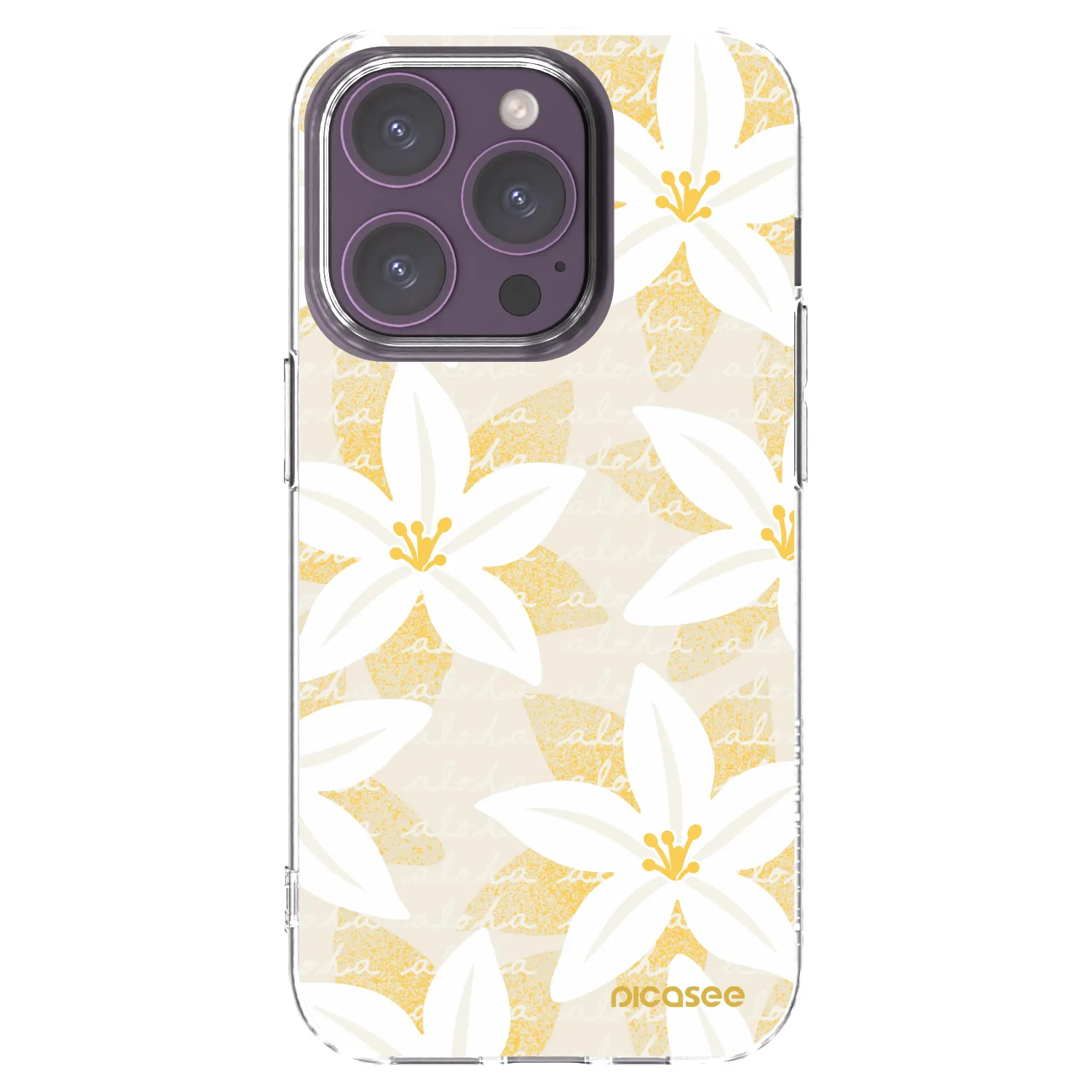 Picasee Apple iPhone 14 Pro Hülle - Transparentes Silikon - Island Leave