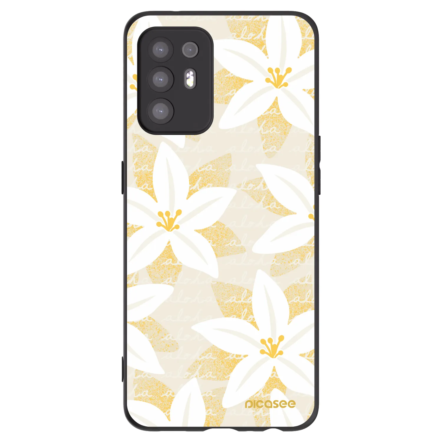 Picasee OPPO A94 5G Hülle - Schwarzes Silikon - Island Leave