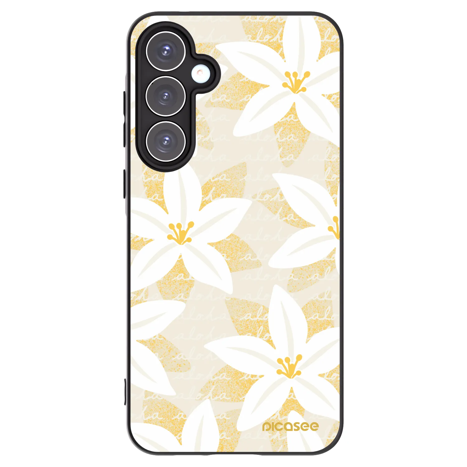 Picasee Samsung Galaxy A55 5G A556B Hülle - Schwarzes Silikon - Island Leave