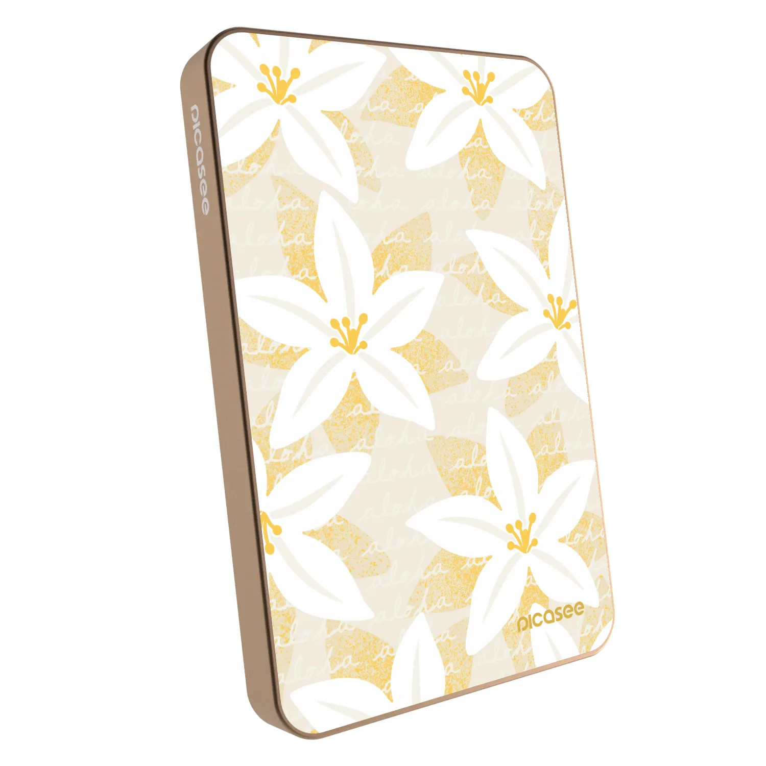 Picasee Powerbank mit MagSafe 5 000 mAh Golden - Island Leave