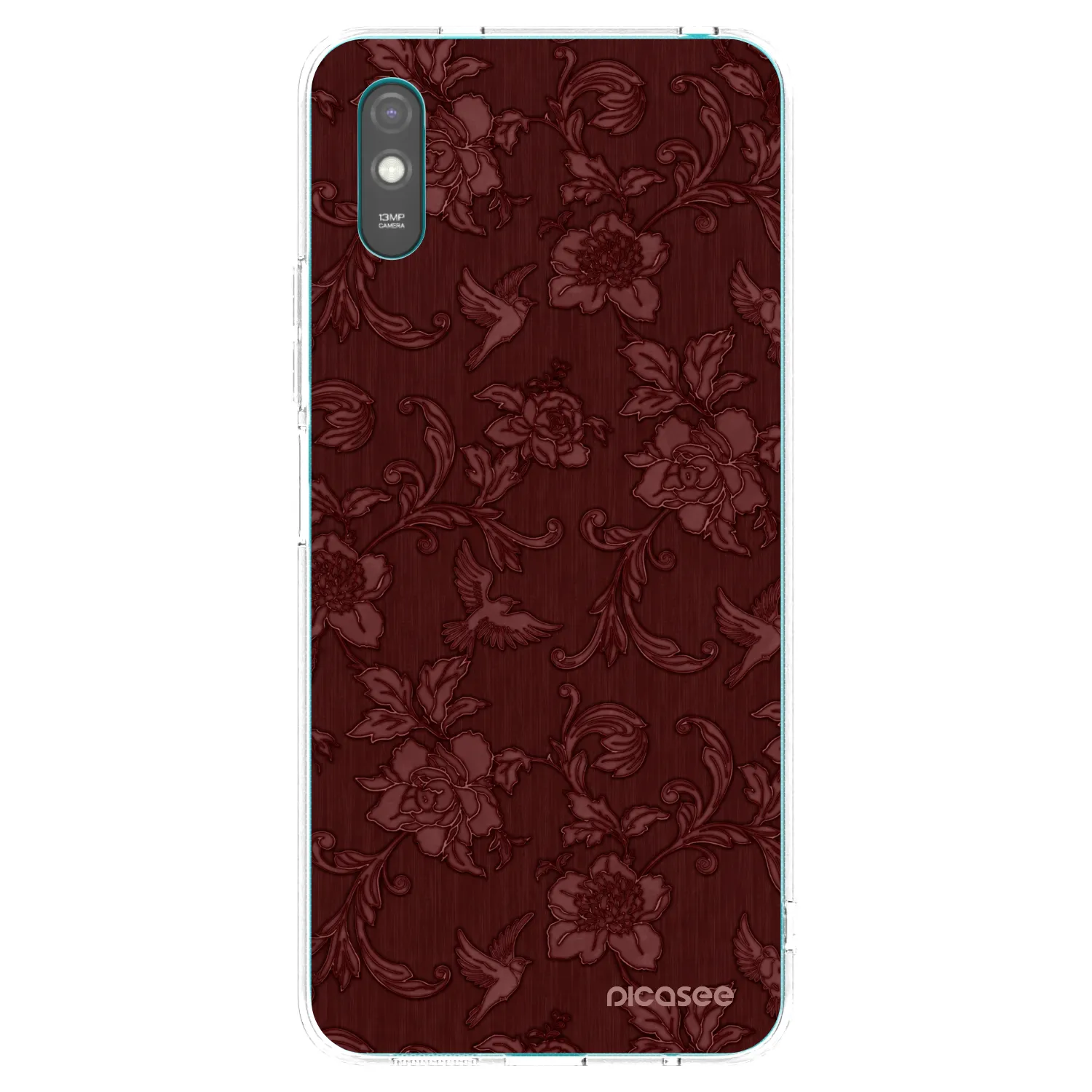 Picasee Xiaomi Redmi 9A Hülle - Transparentes Silikon - Red Elegance