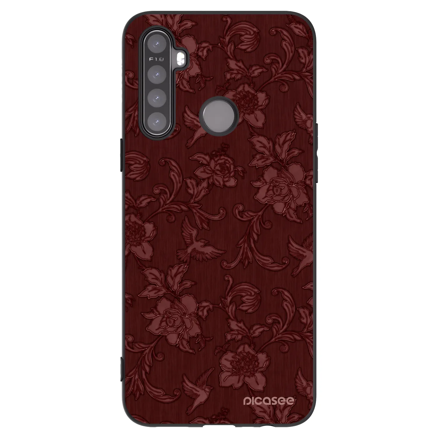 Picasee Realme 5 Hülle - Schwarzes Silikon - Red Elegance