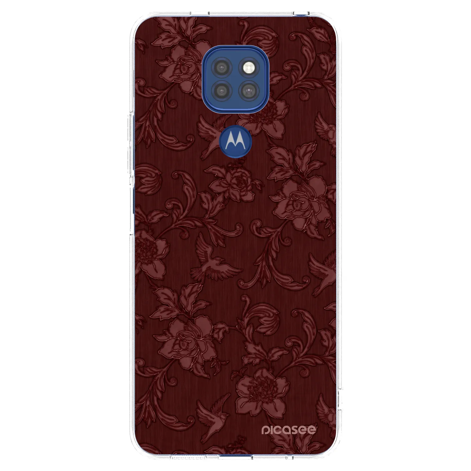 Picasee Motorola Moto G9 Play Hülle - Transparentes Silikon - Red Elegance