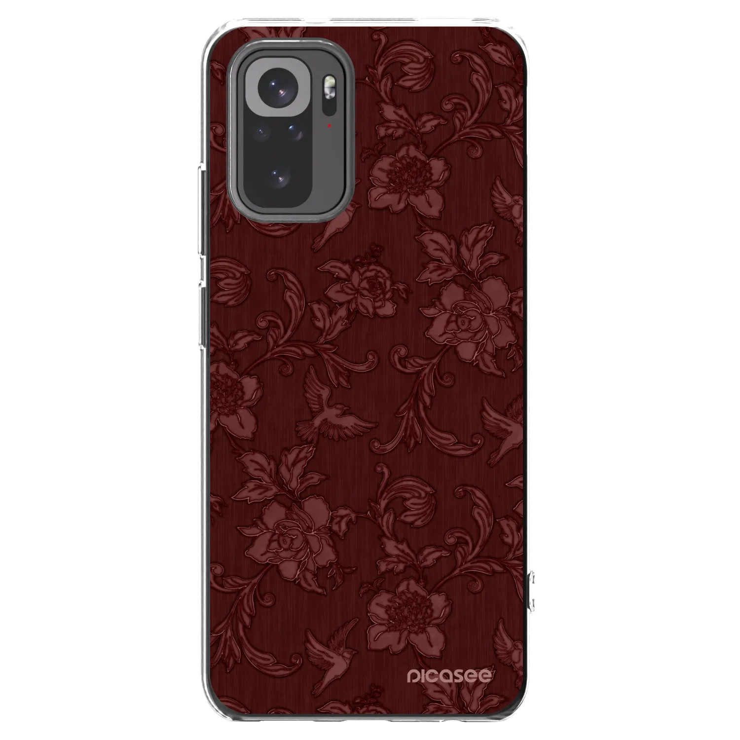 Picasee Xiaomi Redmi Note 10 Hülle - Transparentes Silikon - Red Elegance