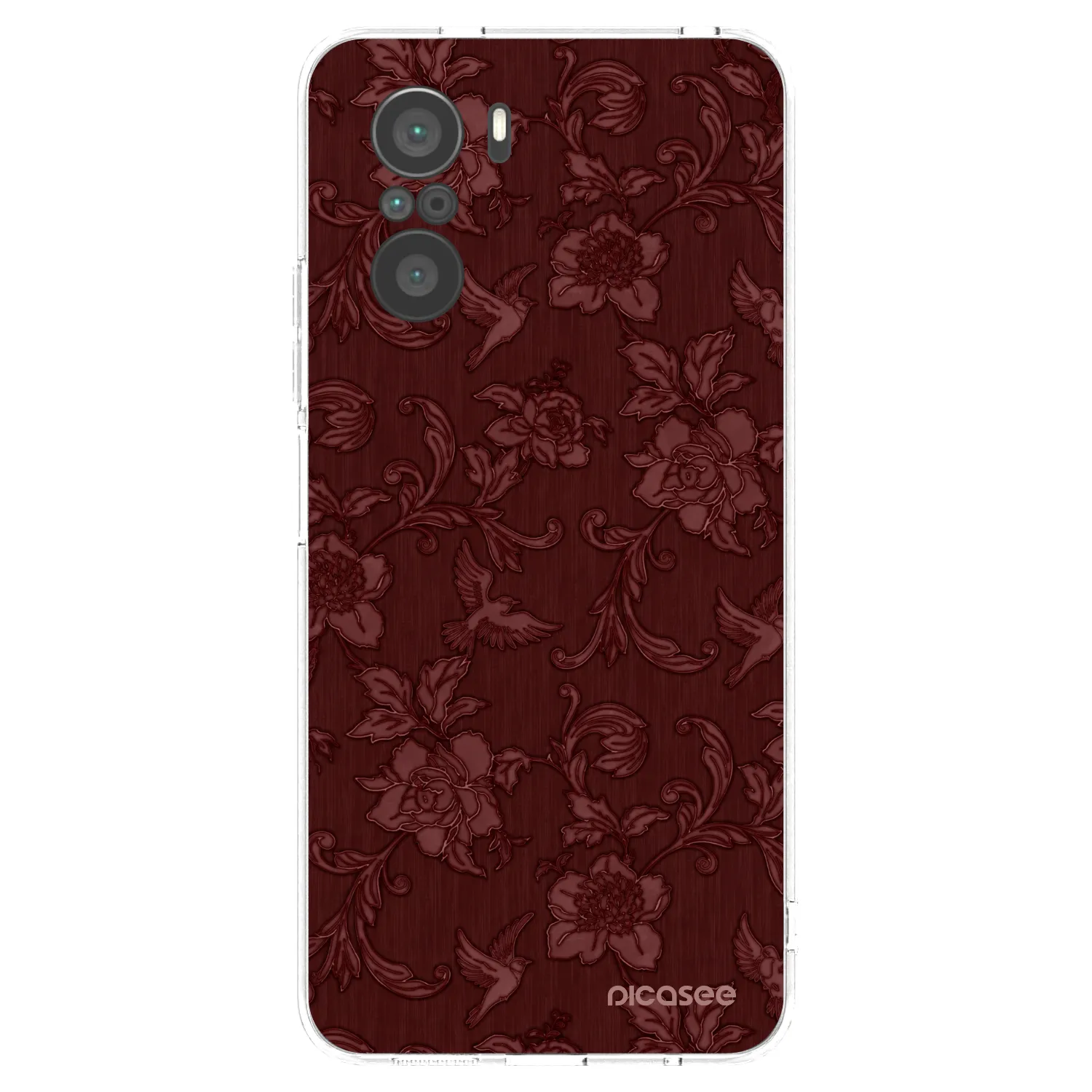 Picasee Xiaomi Poco F3 Hülle - Transparentes Silikon - Red Elegance