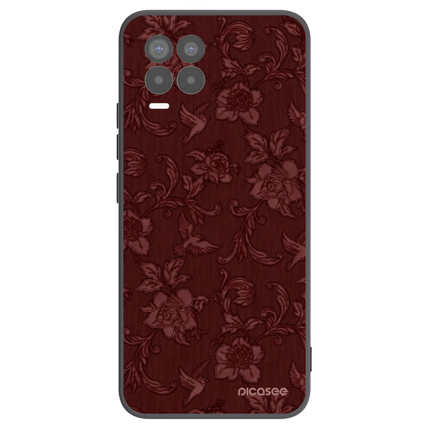 Picasee Realme 8 4G Hülle - Schwarzes Silikon - Red Elegance