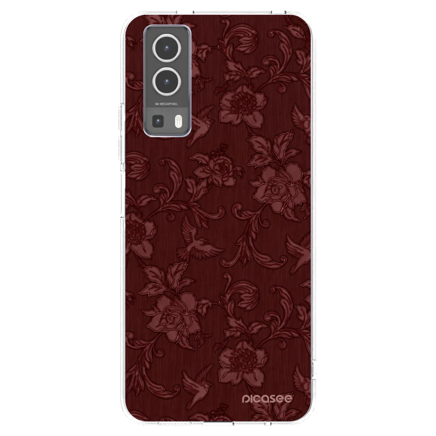 Picasee Vivo Y72 5G Hülle - Transparentes Silikon - Red Elegance