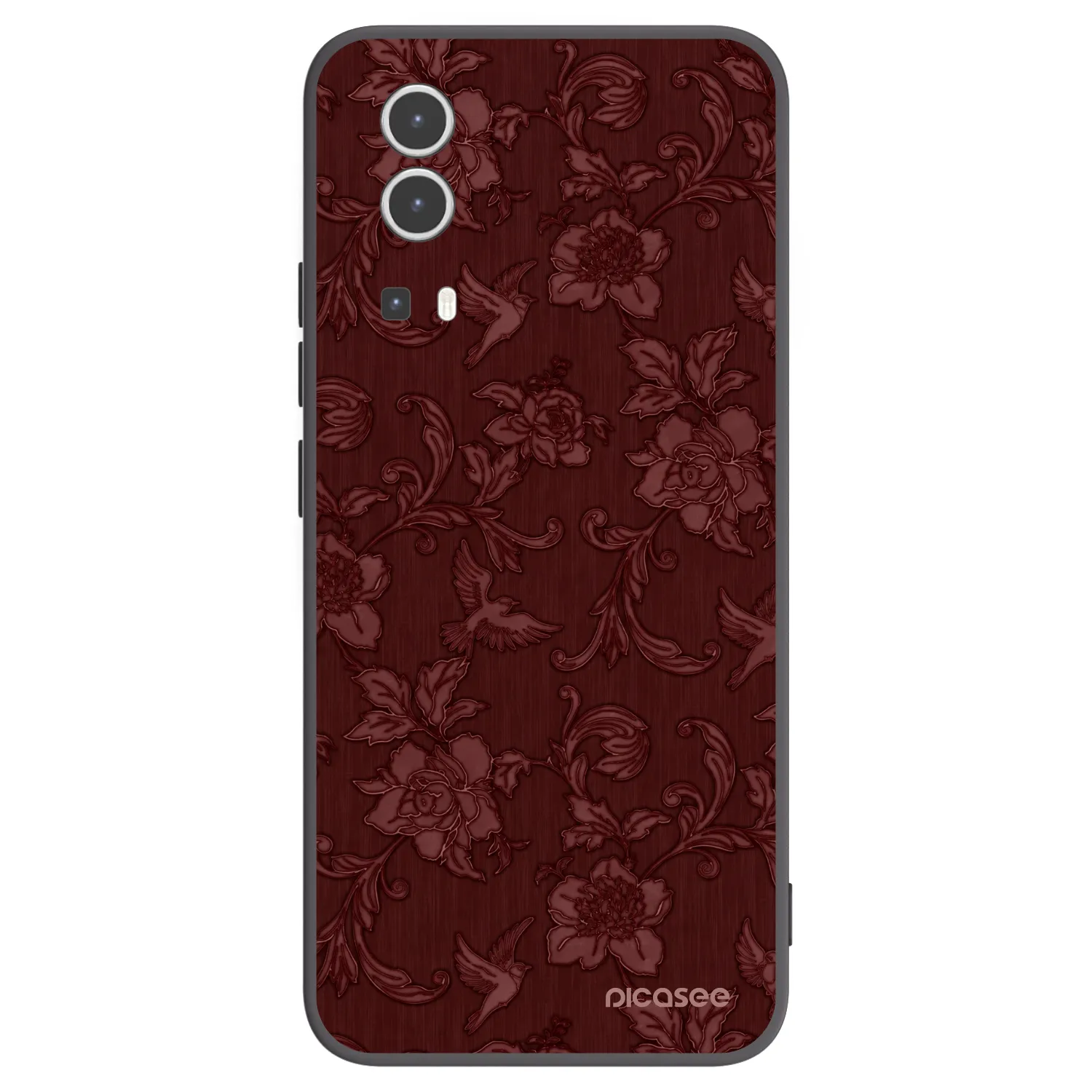 Picasee Vivo Y72 5G Hülle - Schwarzes Silikon - Red Elegance