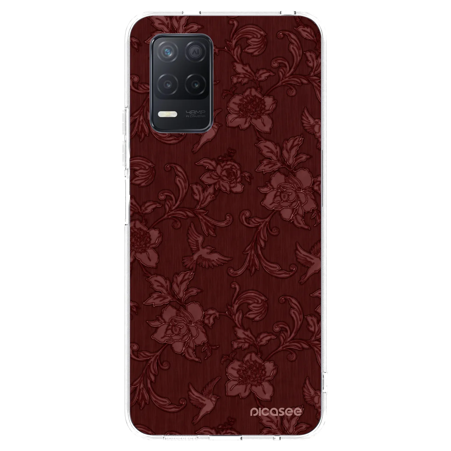 Picasee Realme 8 5G Hülle - Transparentes Silikon - Red Elegance
