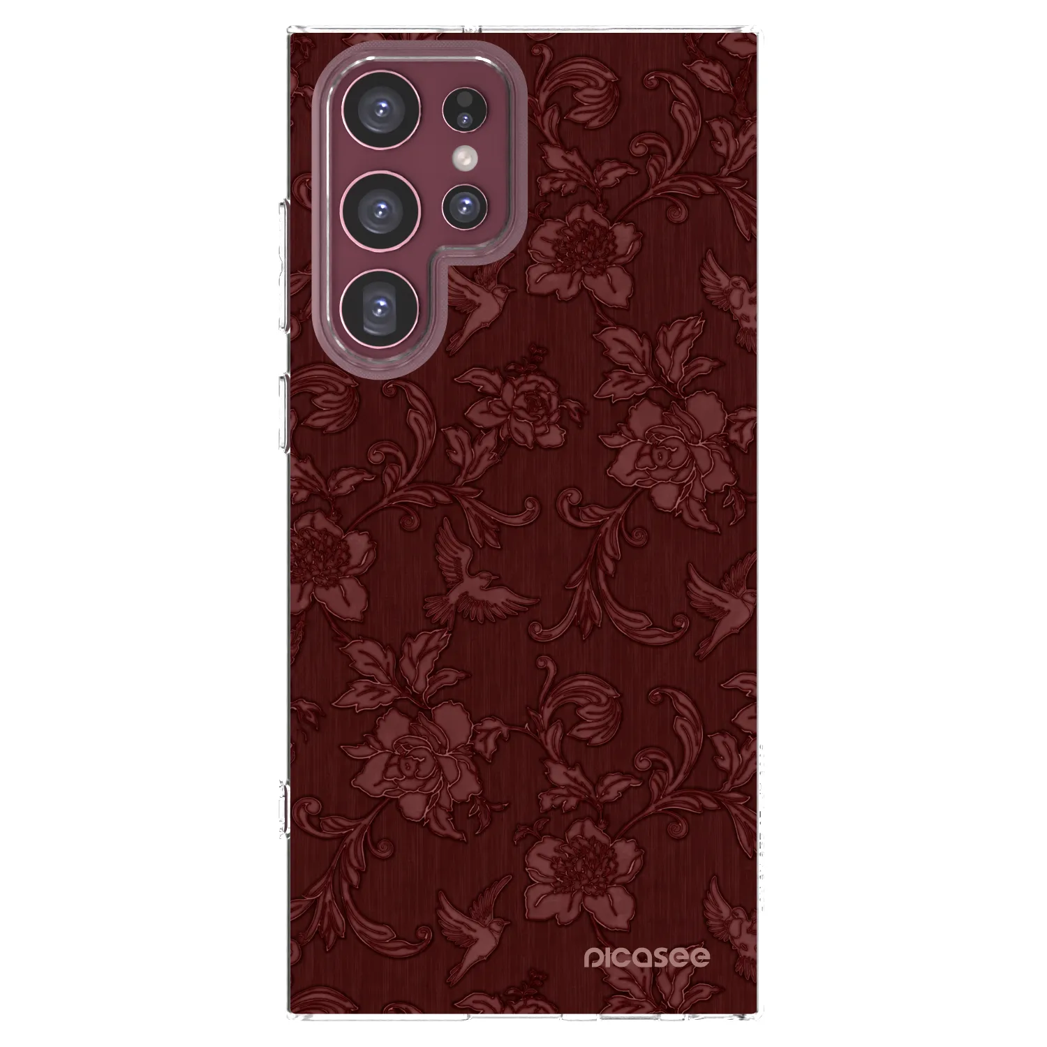 Picasee Samsung Galaxy S22 Ultra 5G Hülle - Transparentes Silikon - Red Elegance